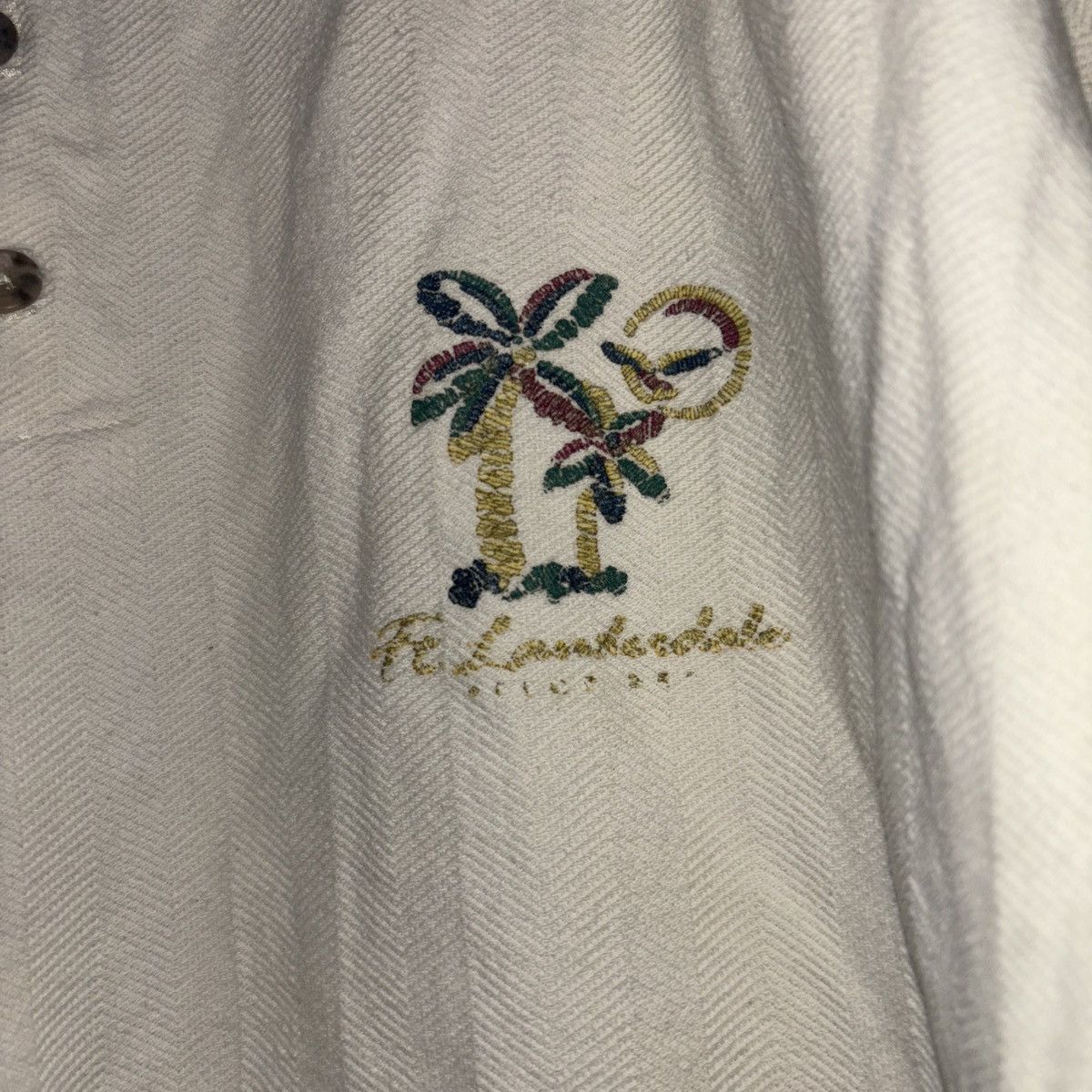 Vintage Vintage Ft. Lauderdale Florida Polo Shirt Mens Large White Size US L / EU 52-54 / 3 - 2 Thumbnail