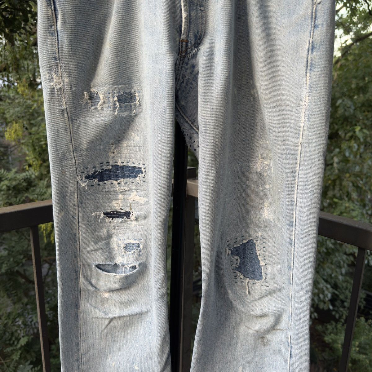 Levi's Levi's 501 Thrashed Faded Repaired Jeans ERD Grunge Chrome Size US 33 - 16 Thumbnail