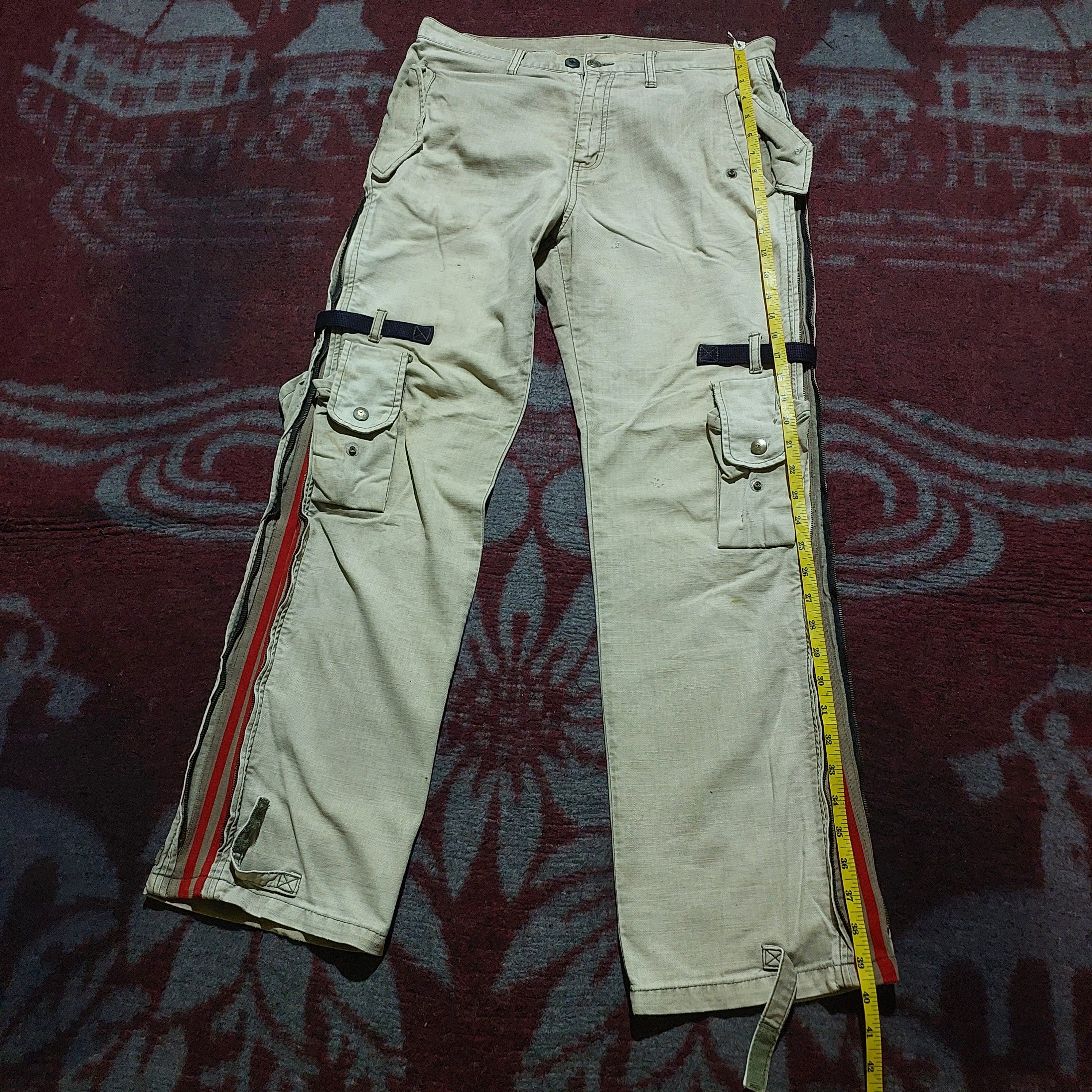 PPFM PPFM bondage zipper side distressed 3d pocket cargo pants Size US 33 - 19 Thumbnail