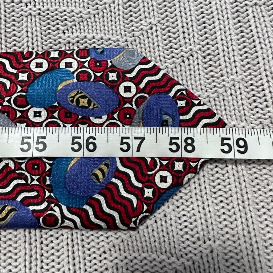 Oleg Cassini Vintage Oleg Cassini red and blue abstract Italian silk tie Size ONE SIZE - 4 Thumbnail