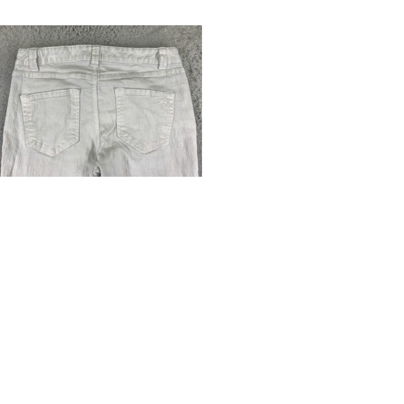 Vintage INC International Concepts Jeans Women 4 White Denim Flared Regular 27x32 Pants, 5-Pocket, Zip, Distressed, Stretch, Medium Wash, Cotton, Vintage: No Size 27" / US 4 / IT 40 - 10 Thumbnail