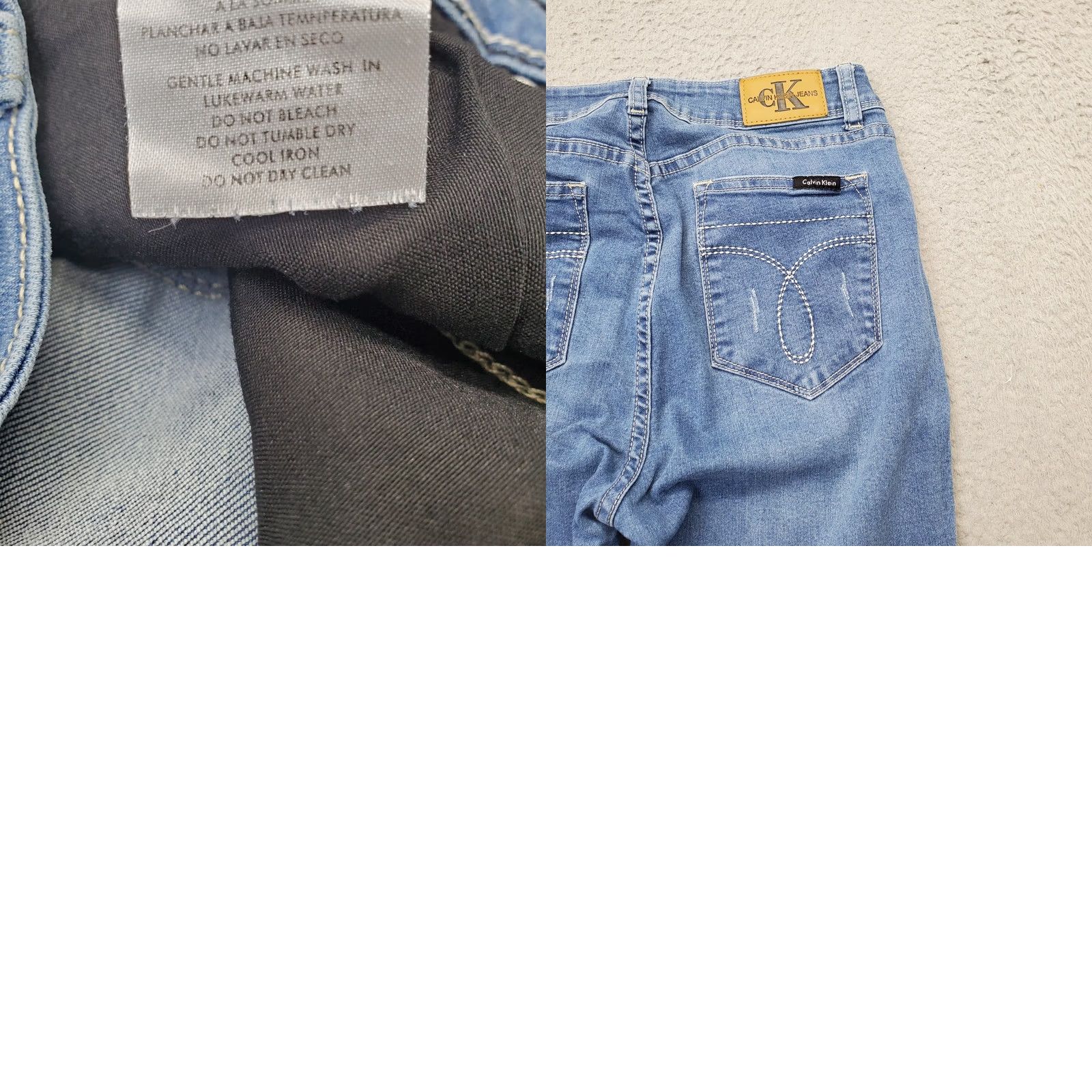 Calvin Klein Calvin Klein Jeans Womens 36 Blue Denim Stretch Distressed Straight Leg Jeans Size 25" / US 0 / IT 36 - 8 Thumbnail