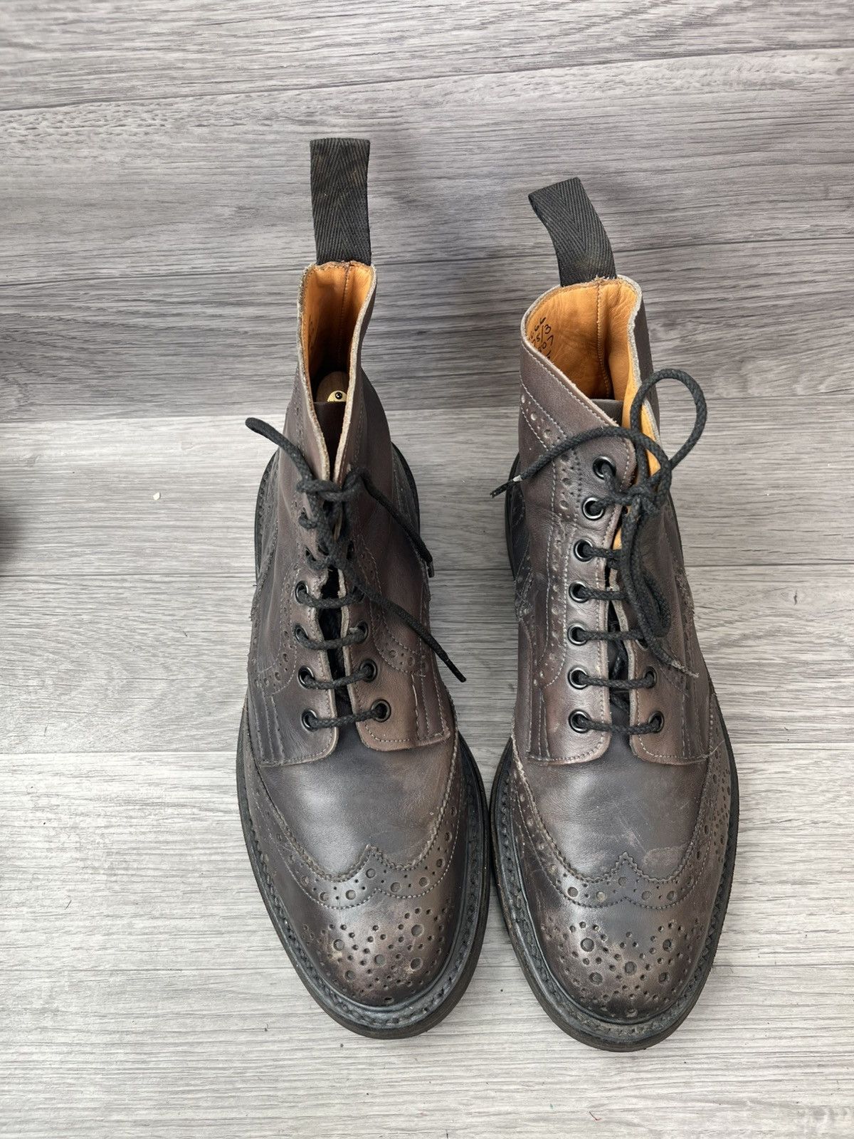 Tricker's Trickers stow brouge grey patina dress boots Size US 8.5 / EU 41-42 - 3 Thumbnail