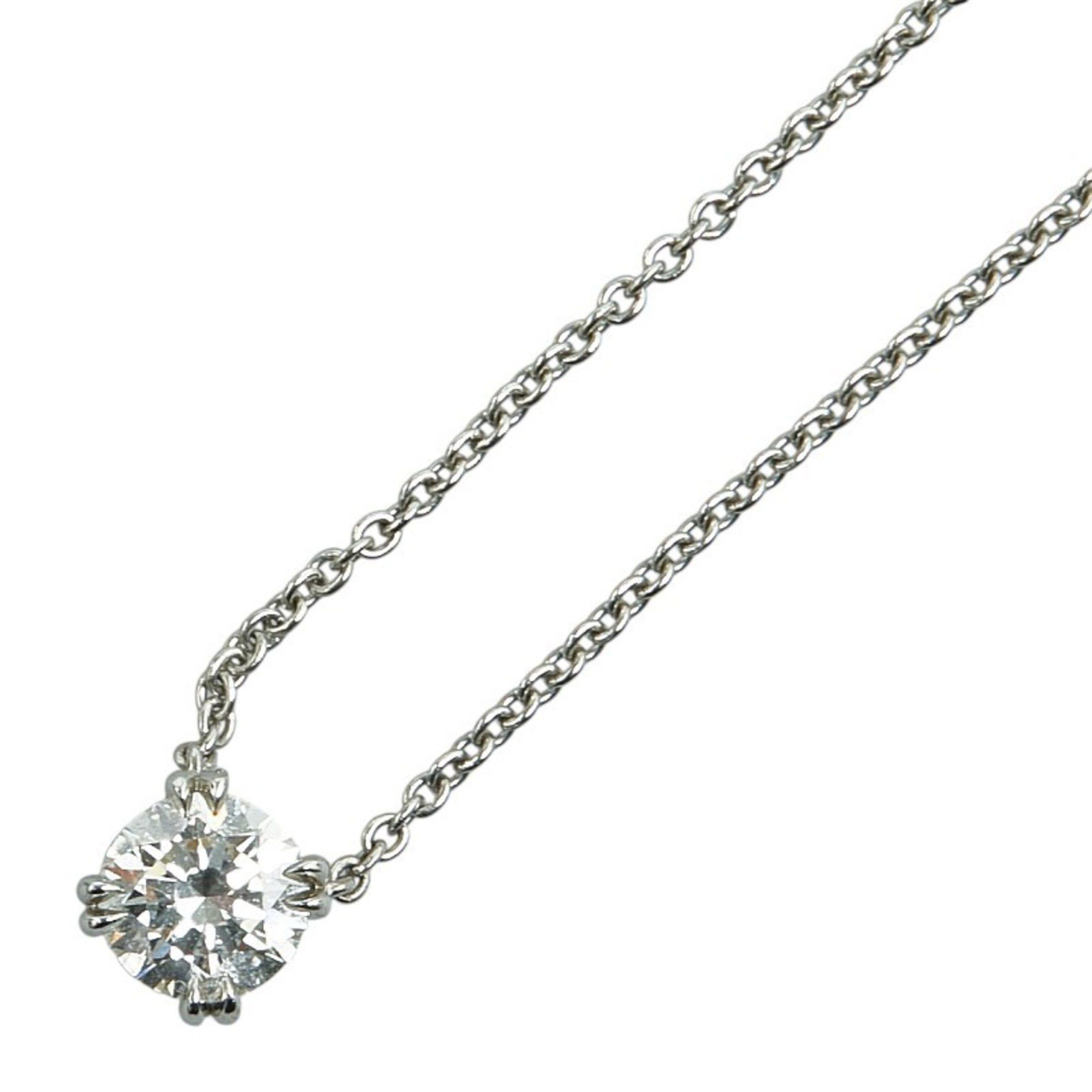 Harry Winston Round Cut Solitaire Necklace PIDPRD005SI Pt950 Platinum Women's HARRY WINSTON