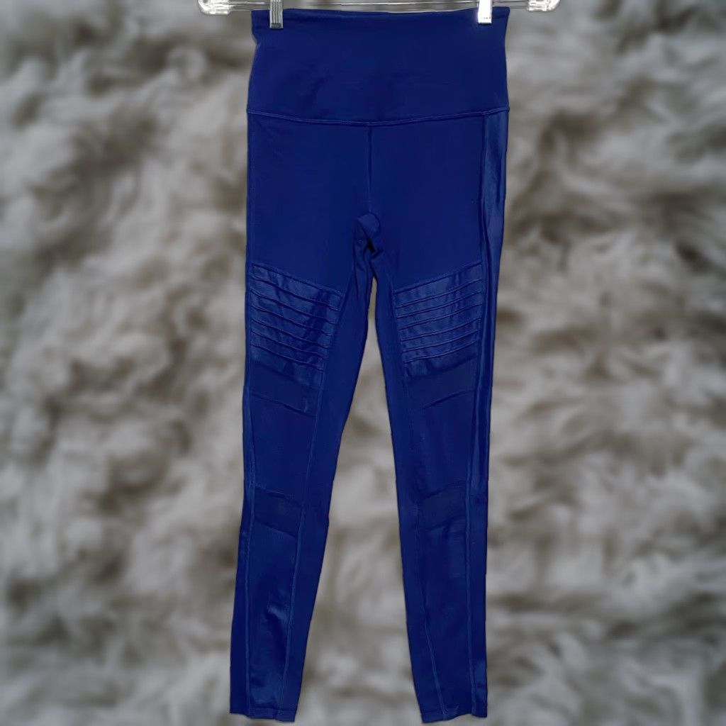 Victoria's Secret Vibrant Victoria's Secret Sport Knockout Leggings Moto Blue Semi Sheer Cut Out Womens XS Leggings Mens? Size 26" / US 2 / IT 38 - 1 Thumbnail
