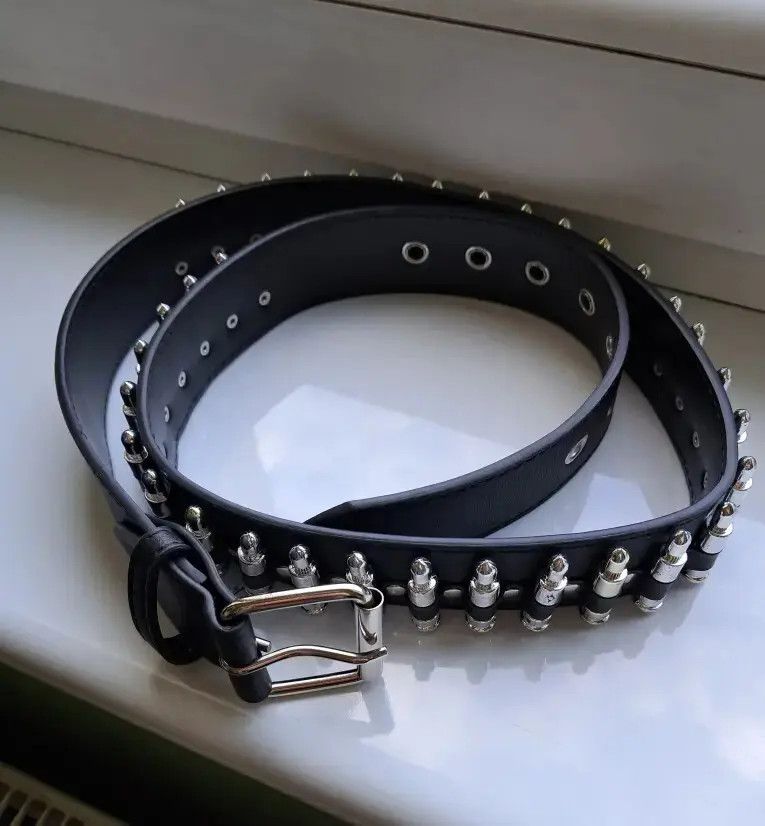 Japanese Brand 105cm Artificial Bullet Punk Gothic Army Belt Size ONE SIZE - 4 Thumbnail