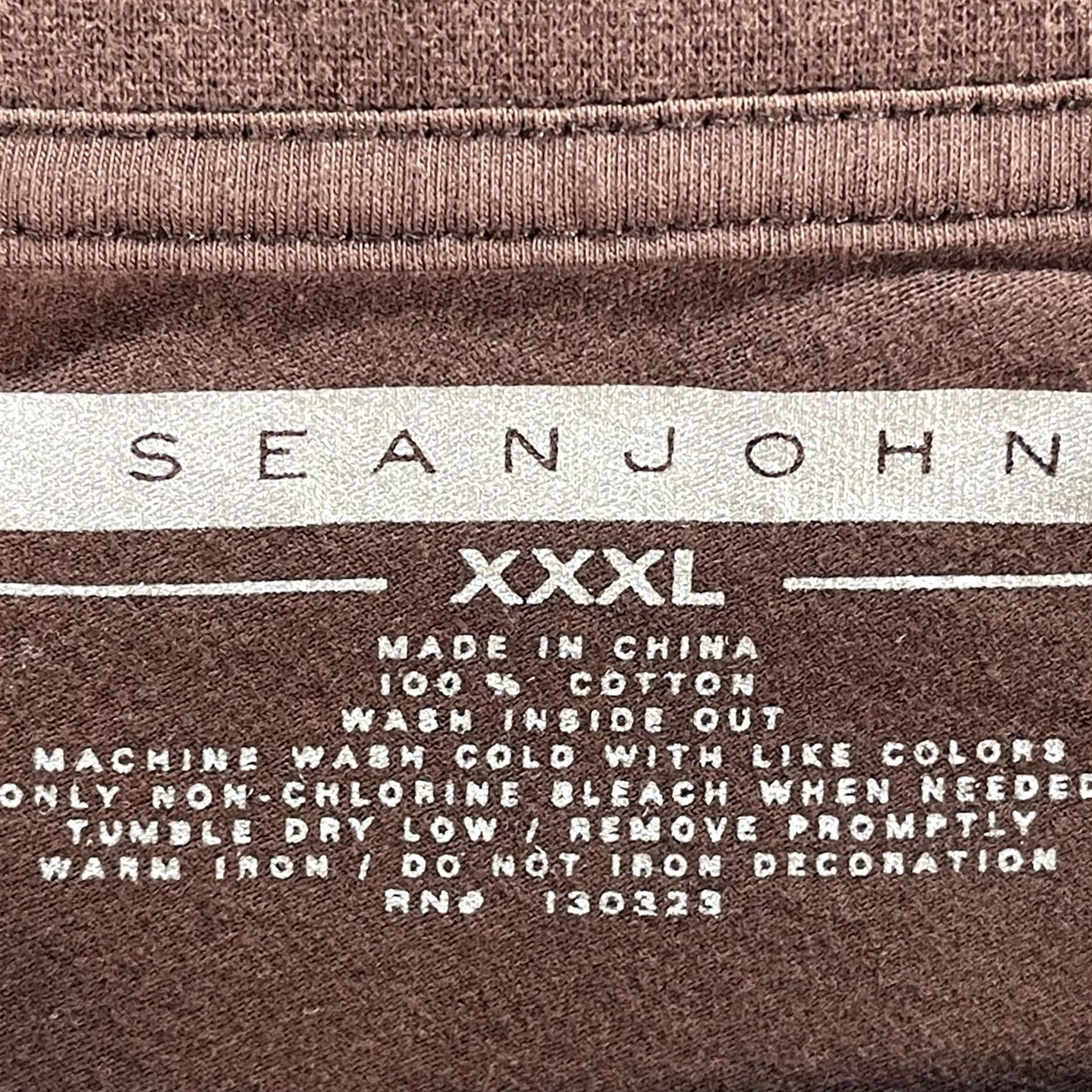 Sean John Sean John Shirt Mens 3XL Brown V-Neck Graphic Tee T-Shirt 100% Cotton Casual Size US XXL / EU 58 / 5 - 5 Thumbnail