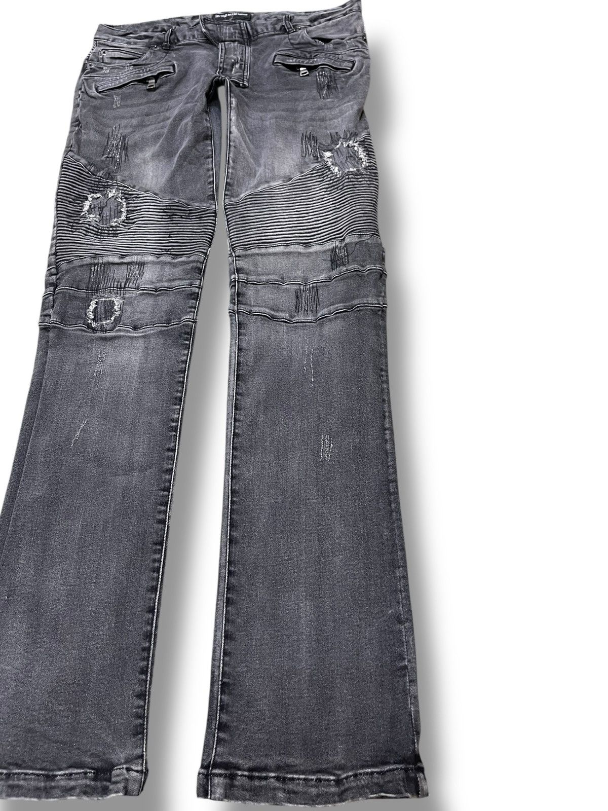 In The Attic Vintage In the Attic Homme Biker Double Knee Denim Size US 31 - 4 Thumbnail