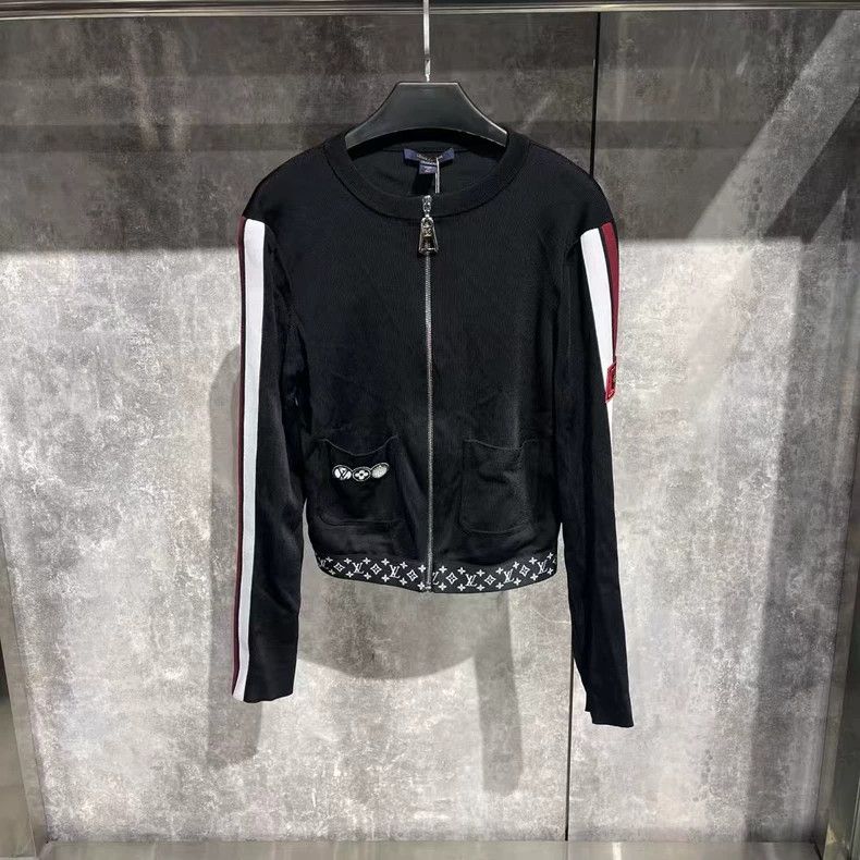 Louis Vuitton Striped Zip Knit Cardigan