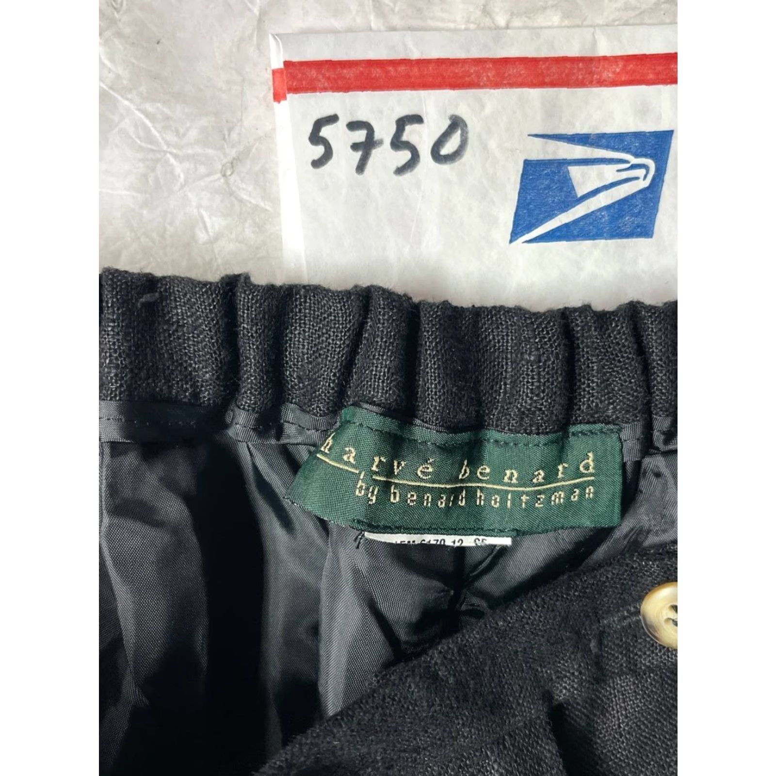 Vintage harvé benard Pants Women's Size 12 Black Linen Lined High Rise Straight Size 34" / US 12 / IT 48 - 7 Thumbnail