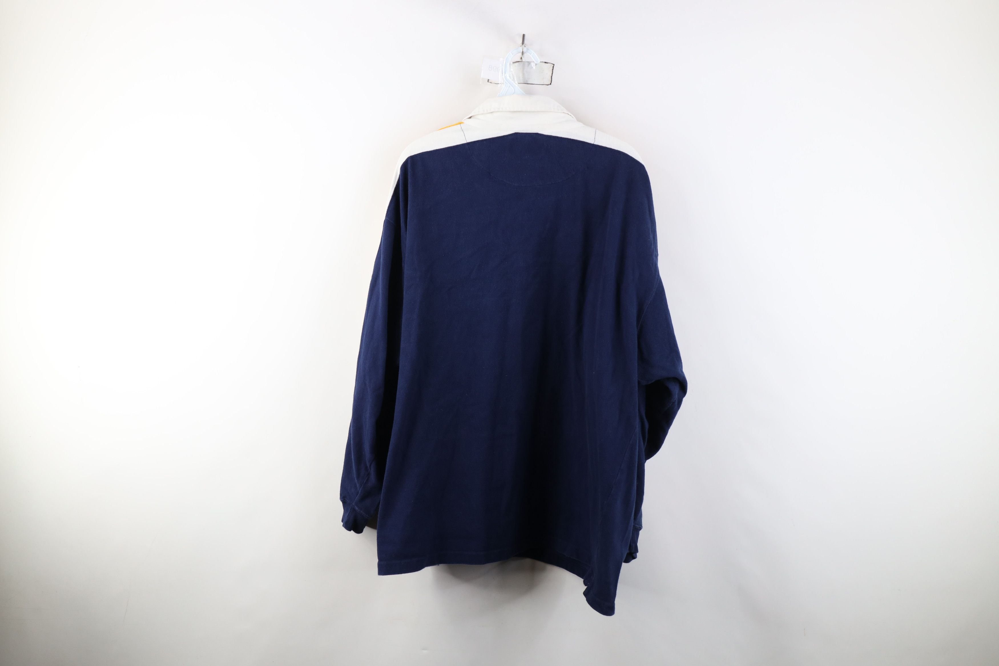 Vintage Vintage 90s Streetwear Long Sleeve Rugby Polo Shirt Blue Size US XXL / EU 58 / 5 - 11 Thumbnail