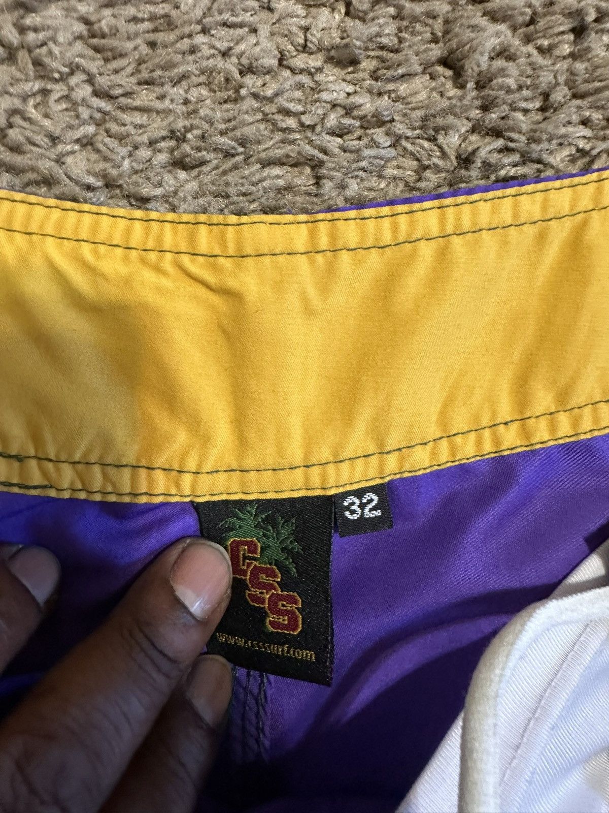 NCAA Vintage LSU Tigers swim trunks 90s size 32/ medium Size US 34 / EU 50 - 3 Thumbnail
