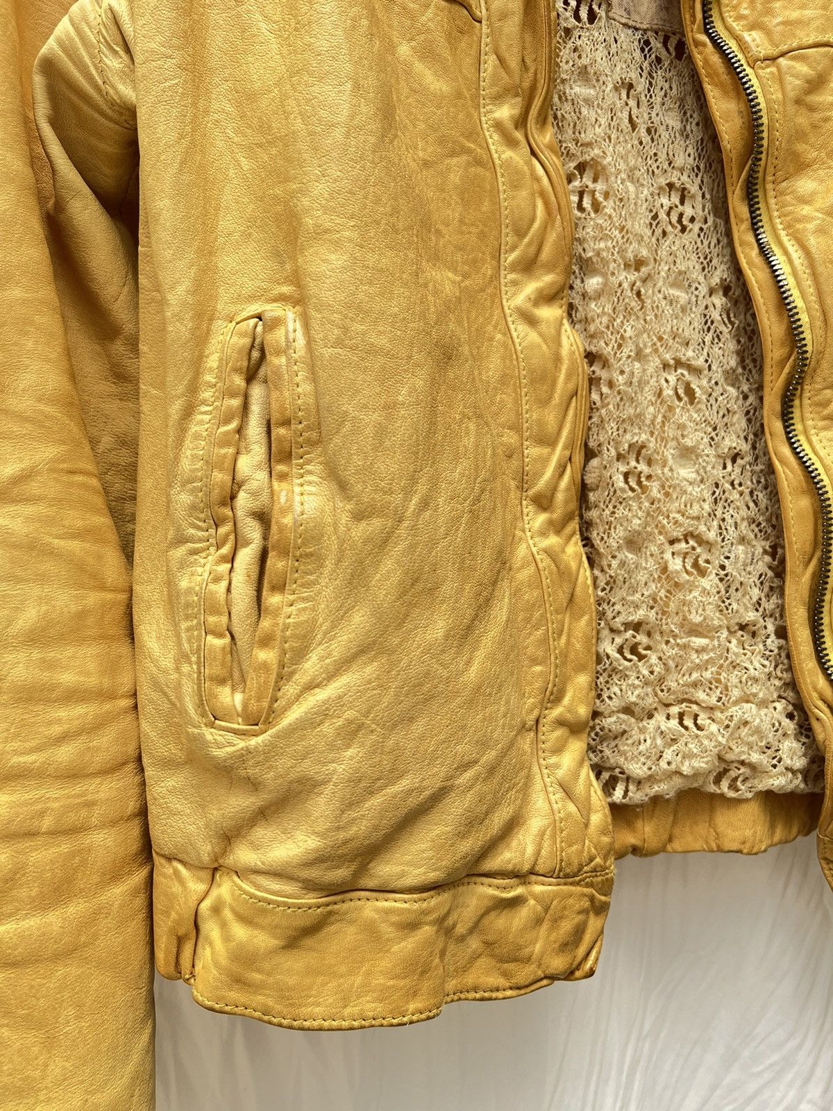 Giorgio Brato Giorgio Brato yellow leather vintage jacket Size US XXS / EU 40 - 7 Thumbnail