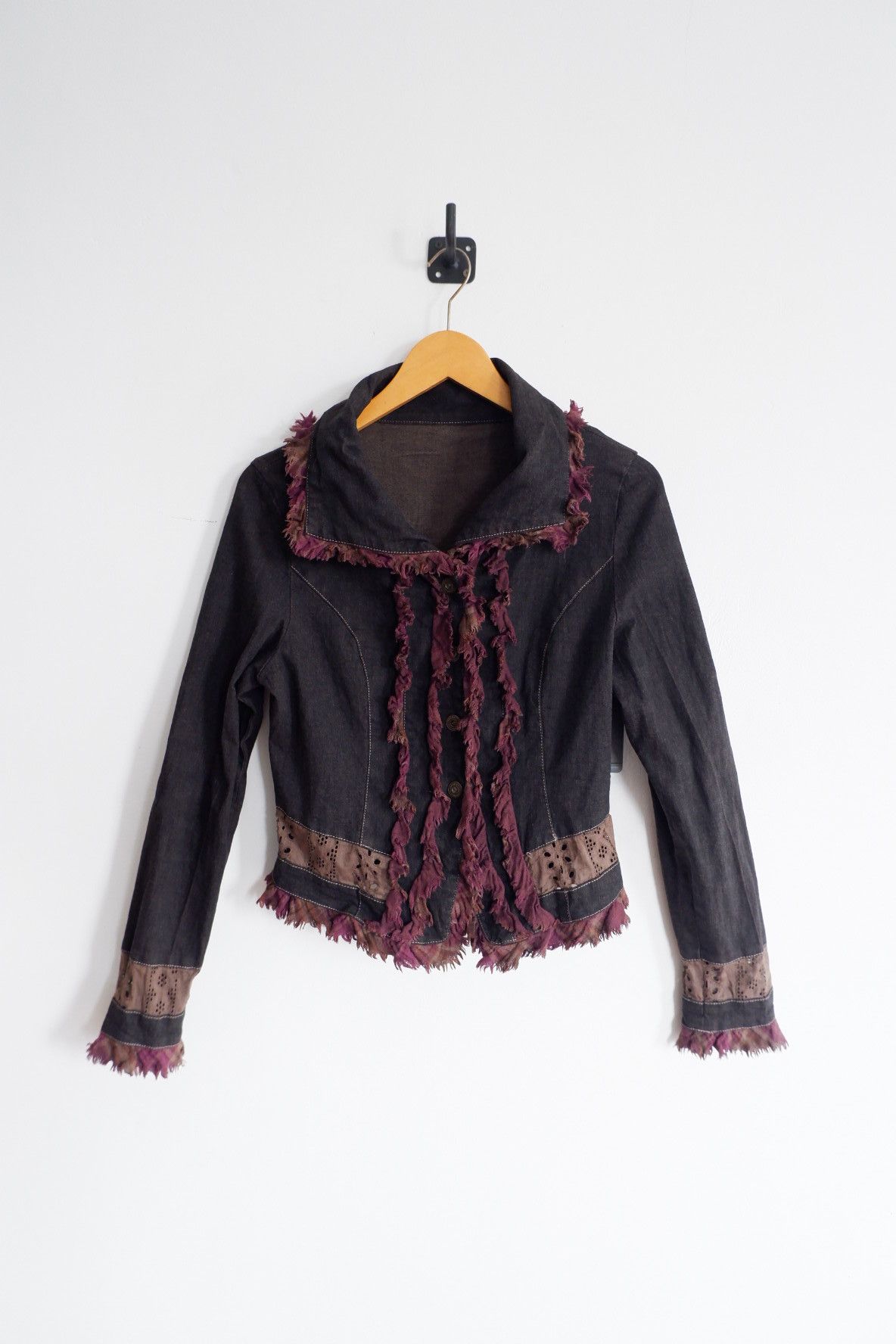 image of Avant Garde Vintage Ohlala Japan Reconstructed Blazer Denim in Mix, Women's (Size Small)