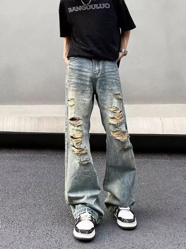 VIBE baggy vintage wash ripped Y2K jeans Size US 32 / EU 48 - 7 Thumbnail