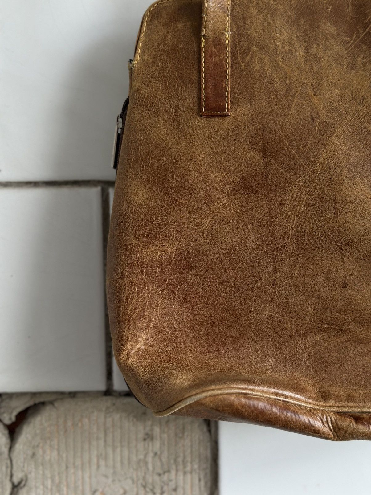 Genuine Leather Vintage Japanese Style Leather Hands Bag Y2K 00s USA Size ONE SIZE - 11 Thumbnail