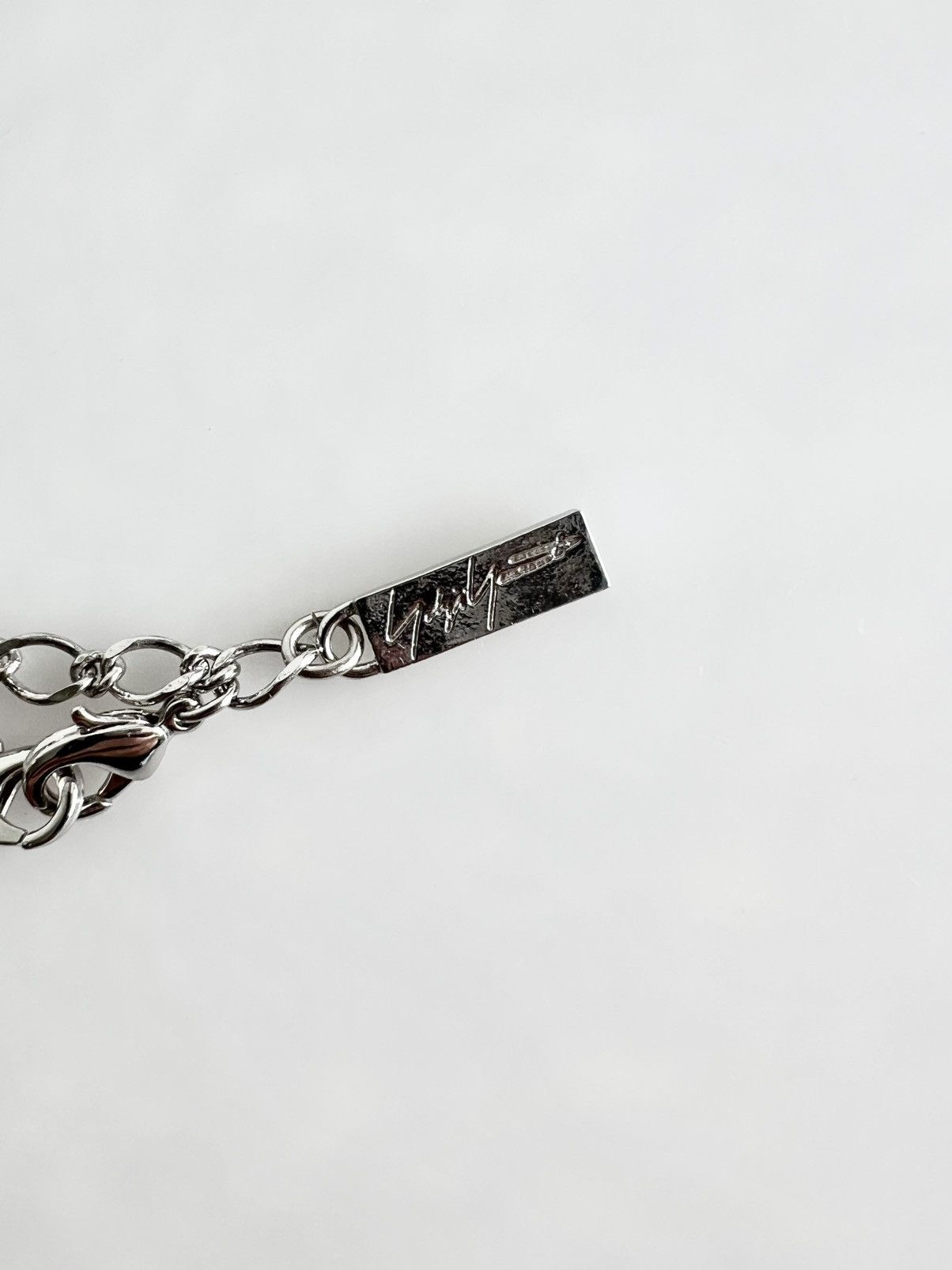 Yohji Yamamoto Yohji Yamamoto - Silver Crystal Thin Long Chain Necklace Size ONE SIZE - 7 Thumbnail