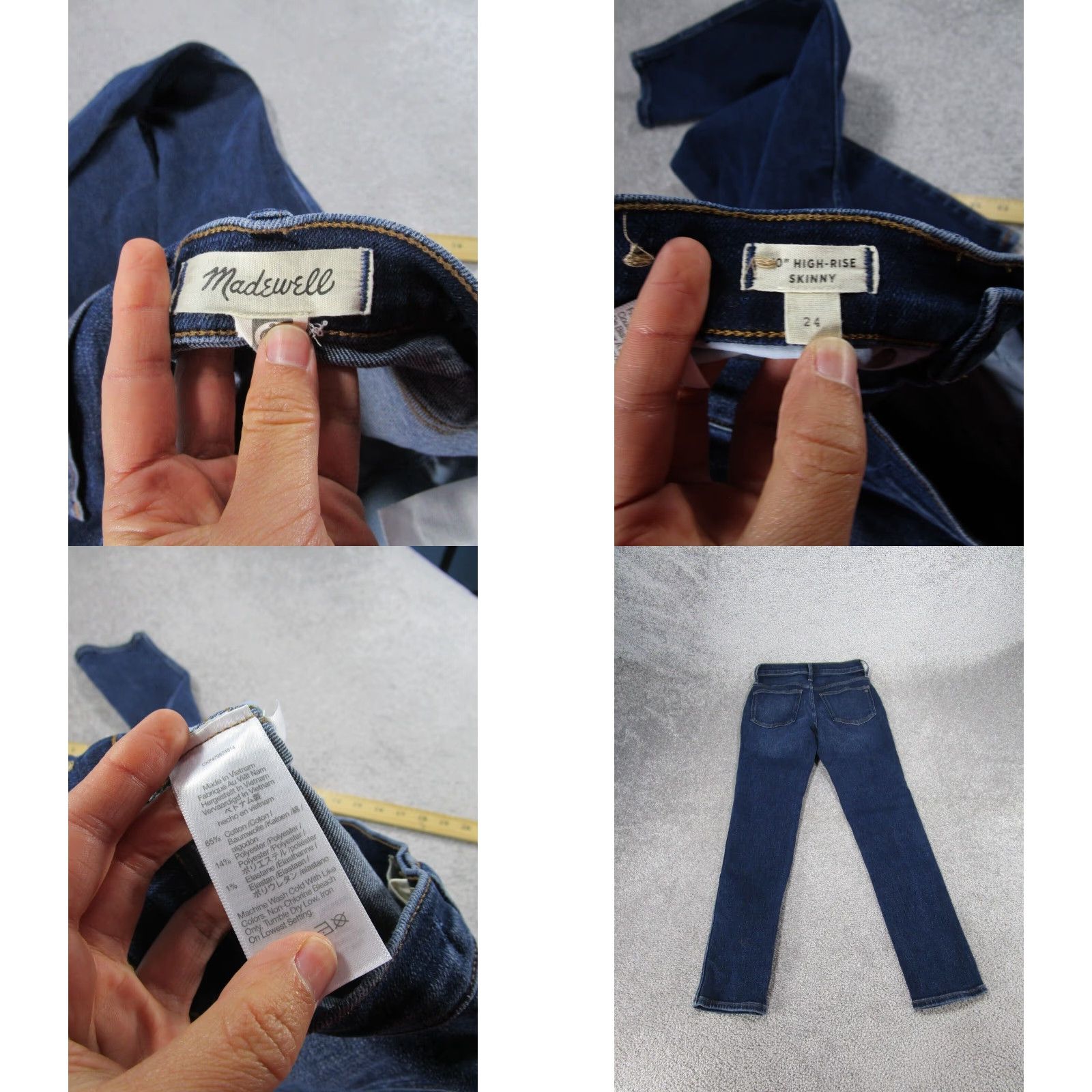 Madewell Womens Madewell Mid Rise 24 Skinny Dark Wash XL Extra Large Denim Jeans Size 42" / US 20 - 8 Thumbnail