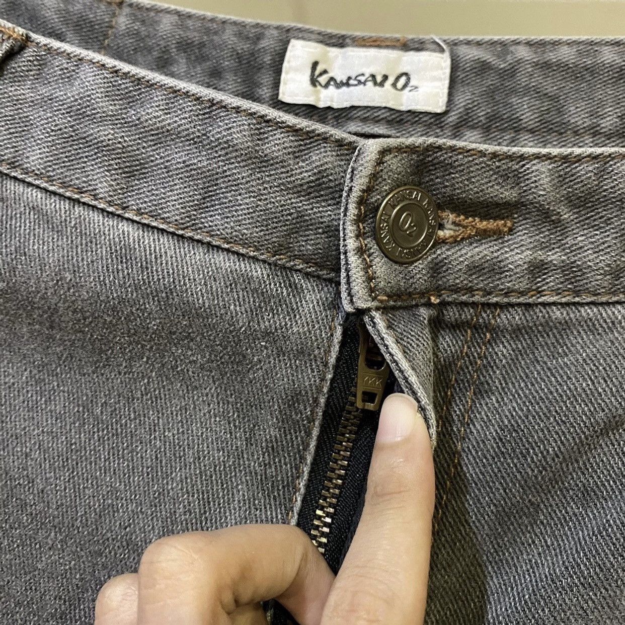 Kansai Yamamoto Kansai 02 Flare Jeans: Button Hem Denim Boot Cut, Y2K Size US 32 / EU 48 - 8 Thumbnail