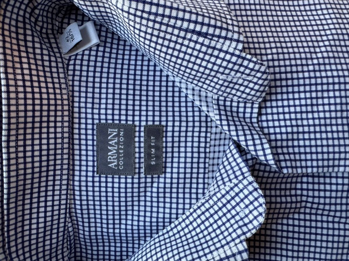 Armani Armani Collezioni Men’s Slim Fit Dress Shirt – Size 42 /16.5 Size US M / EU 48-50 / 2 - 3 Thumbnail