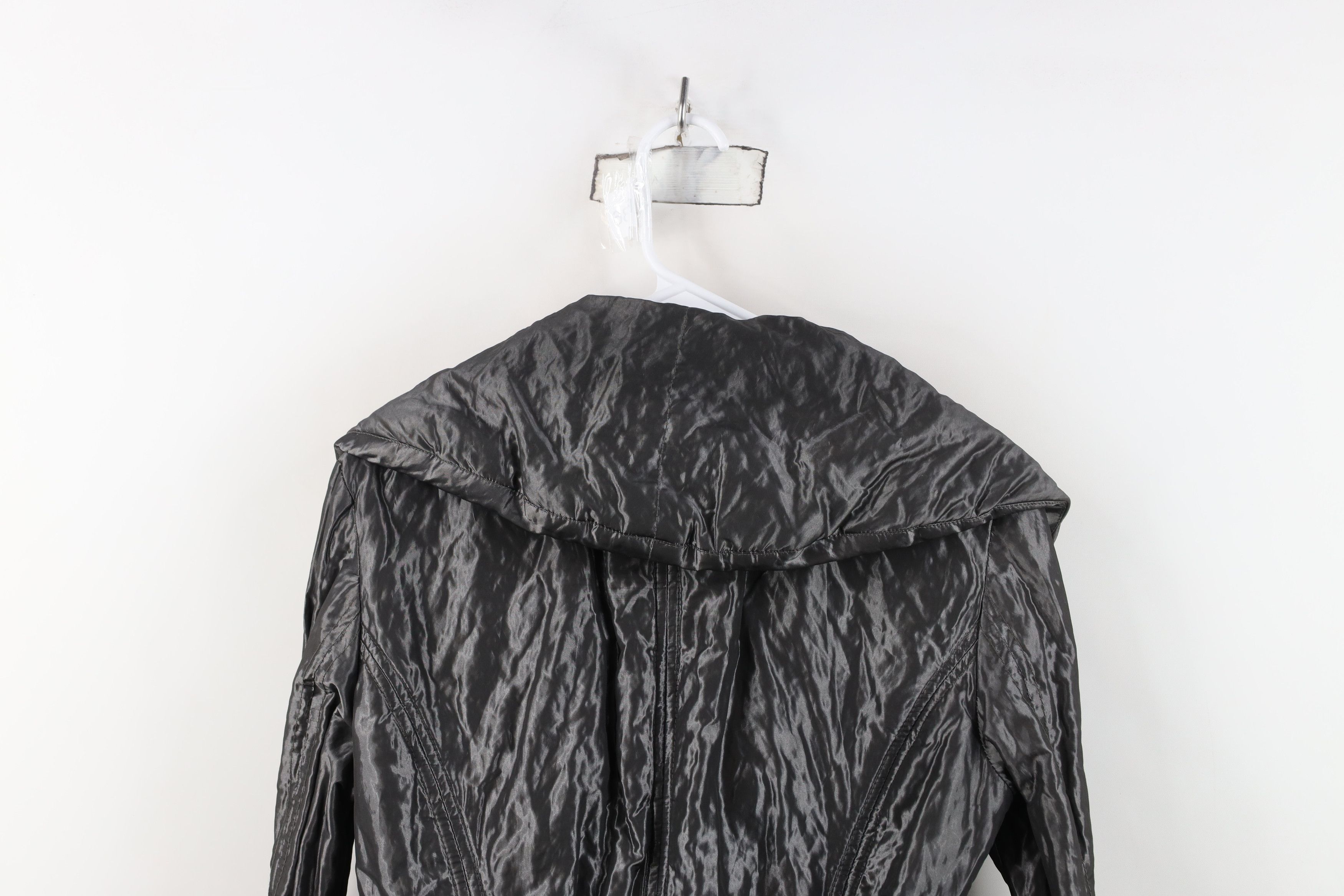 Vintage Vintage 90s Y2K Cache Metallic Babydoll Shawl Jacket Silver Size M / US 6-8 / IT 42-44 - 13 Thumbnail