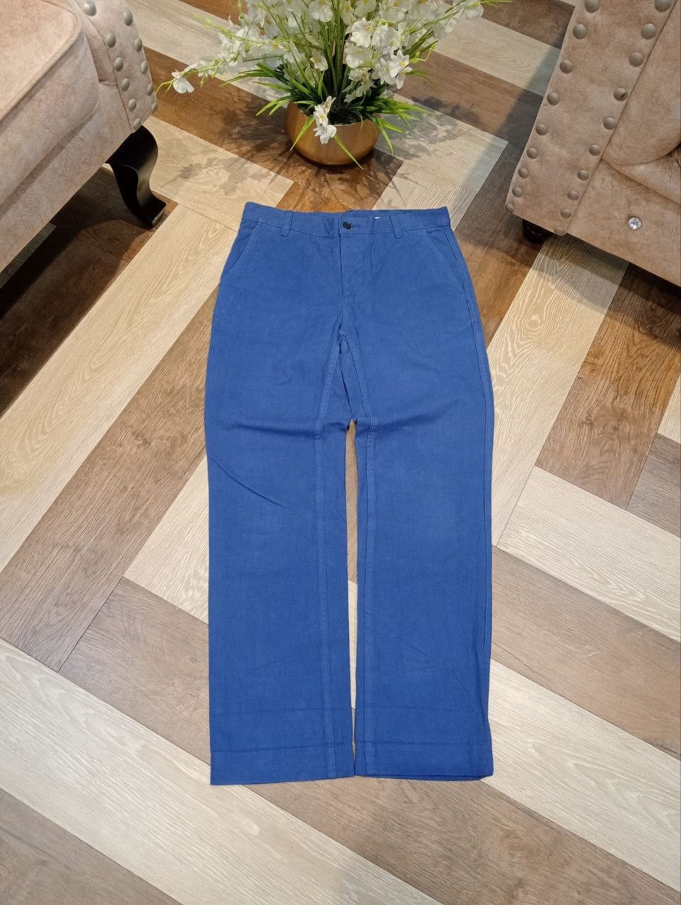 Margaret Howell MARGARET HOWELL BLUE COTTON PANTS Size US 30 / EU 46 - 1 Thumbnail