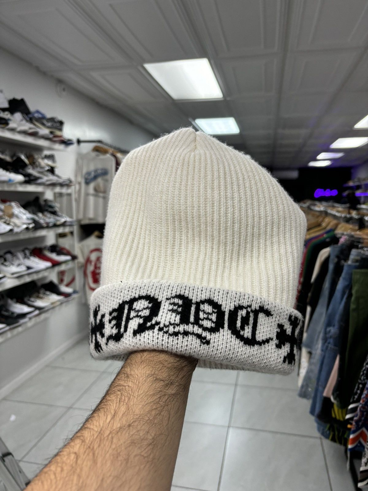 Chrome Hearts Chrome Hearts Cashmere beanie cream Size ONE SIZE - 2 Thumbnail