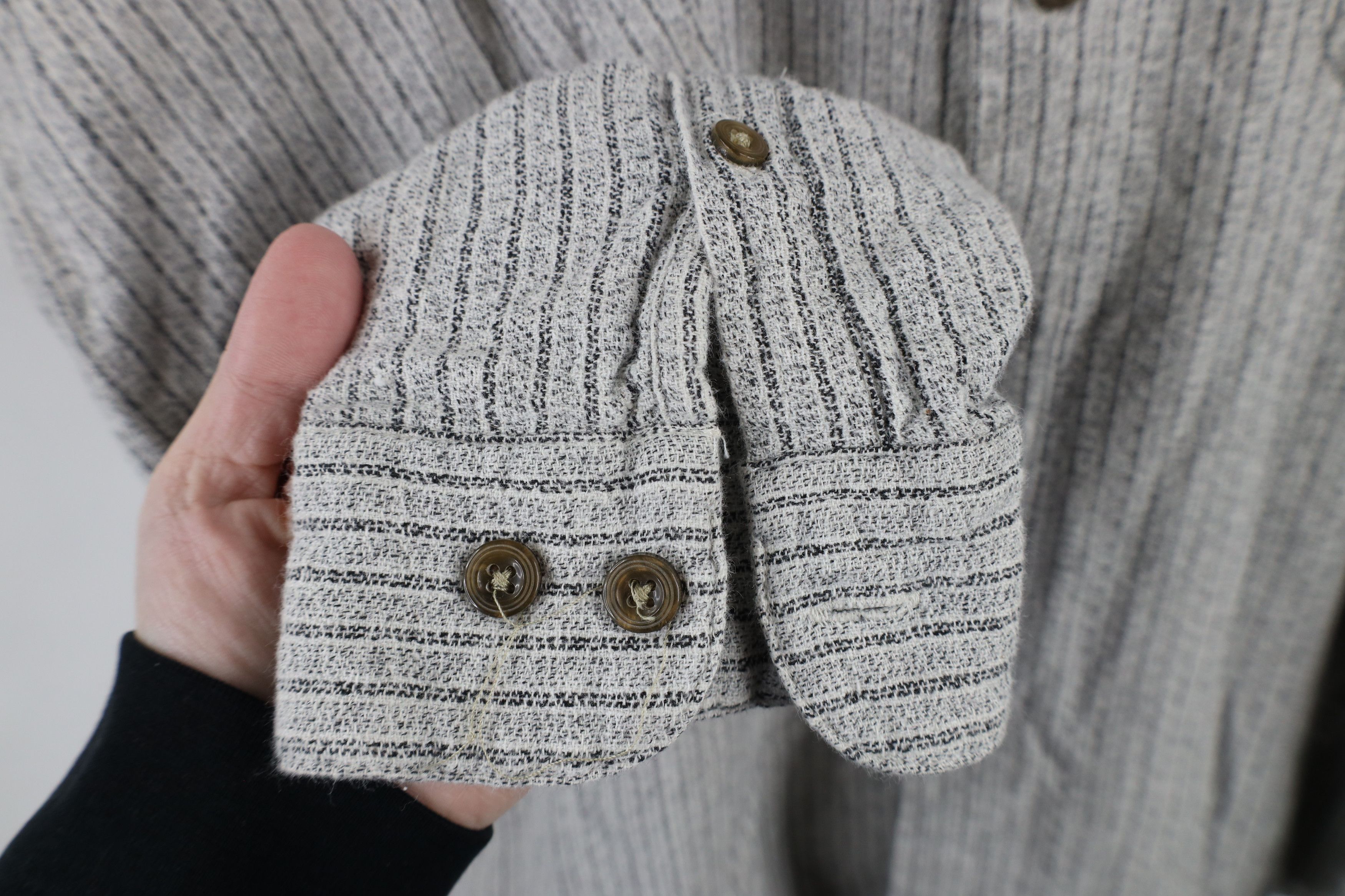 Pierre Cardin × Vintage Vintage 90s Pierre Cardin Flannel Band Collar Button Shirt Size US L / EU 52-54 / 3 - 4 Thumbnail