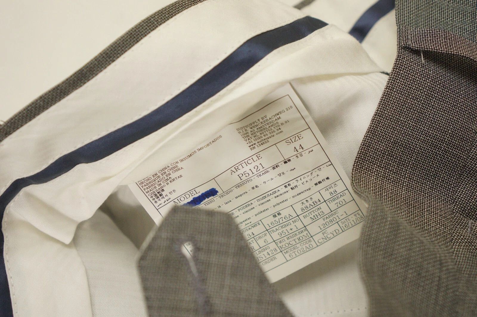 Suitsupply Men Suitsupply Suit Grey Hartford Wool Super Ethomas US34 Size 34R - 9 Thumbnail