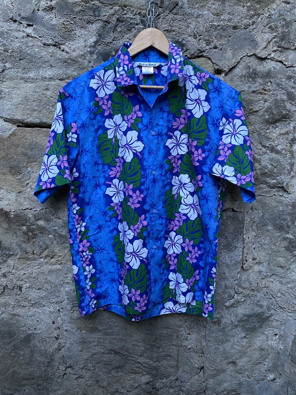 Vintage Blue Vintage Hawaiian Short Sleeve Shirt Floral Leaves Size US L / EU 52-54 / 3 - 1 Thumbnail