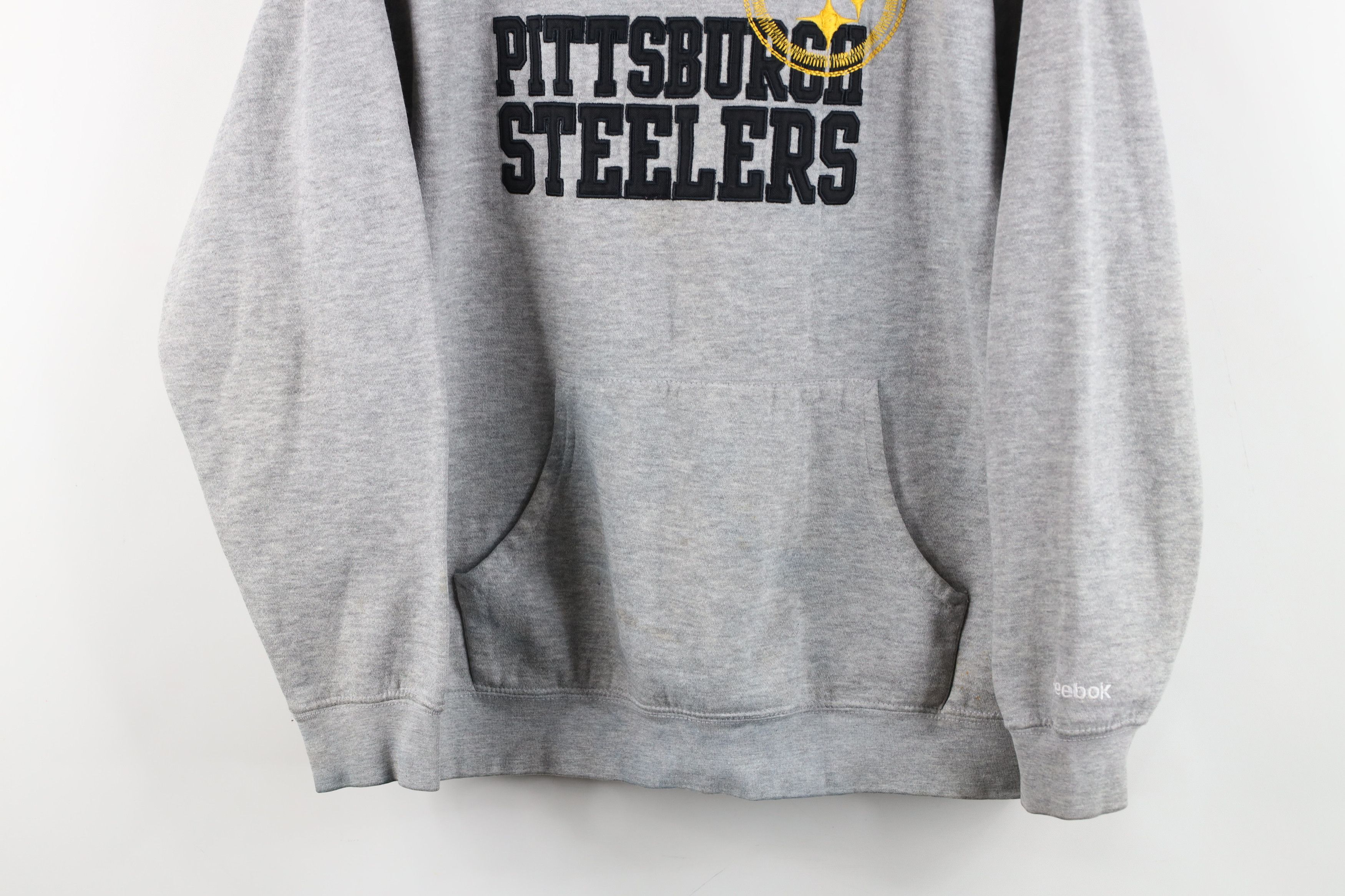 Reebok Vintage Reebok Steelers Football Hoodie Sweatshirt Gray Size S / US 4 / IT 40 - 3 Thumbnail