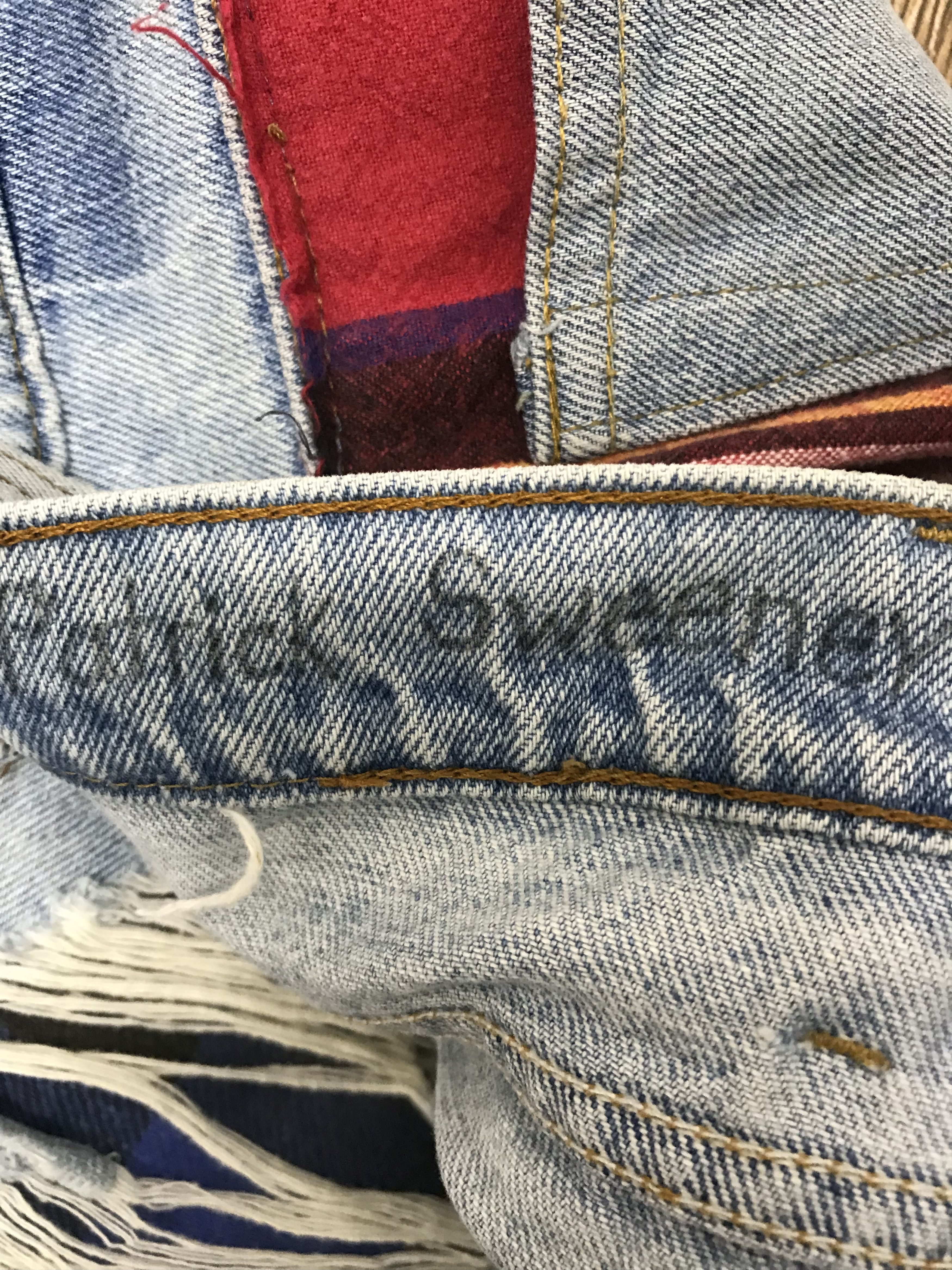 If Six Was Nine × Japanese Brand Blue Denim Tartan Patchwork Pant Size US 32 / EU 48 - 6 Thumbnail