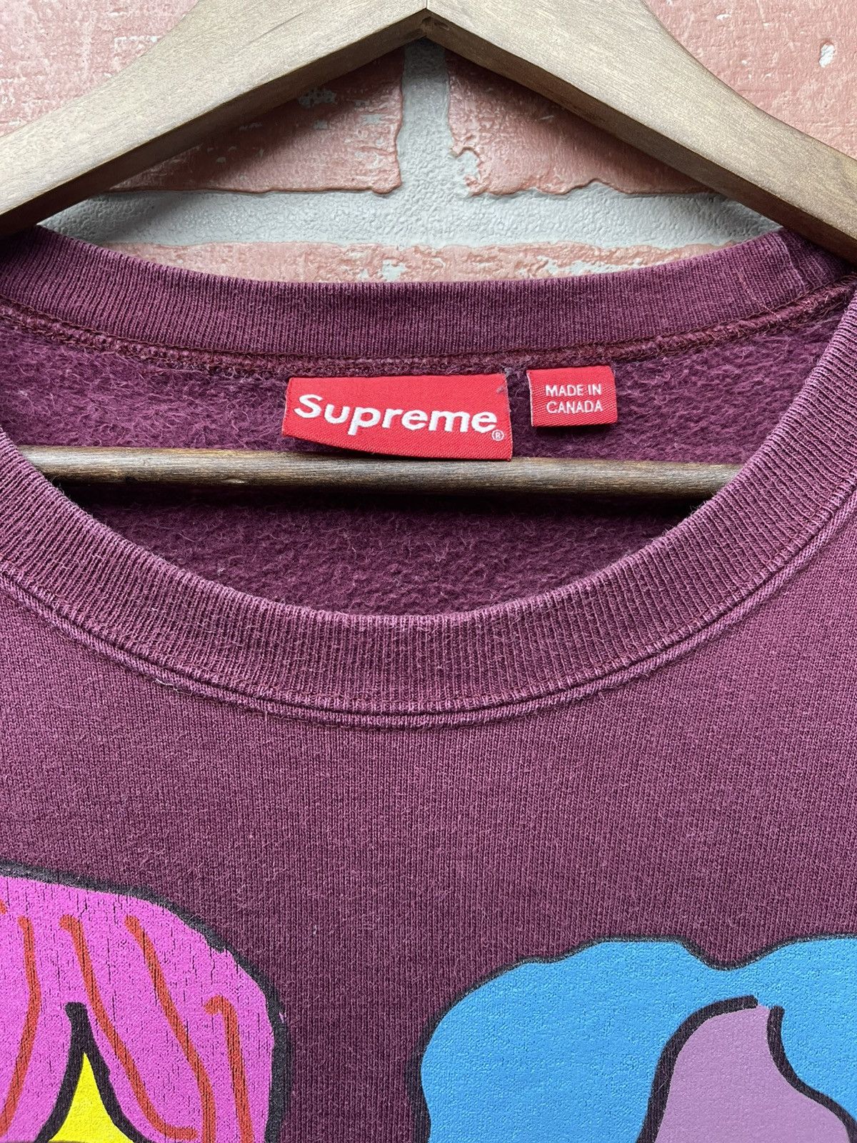 Supreme Size L - Supreme Gonz Heads Crewneck Sweater Burgundy Size US L / EU 52-54 / 3 - 5 Thumbnail