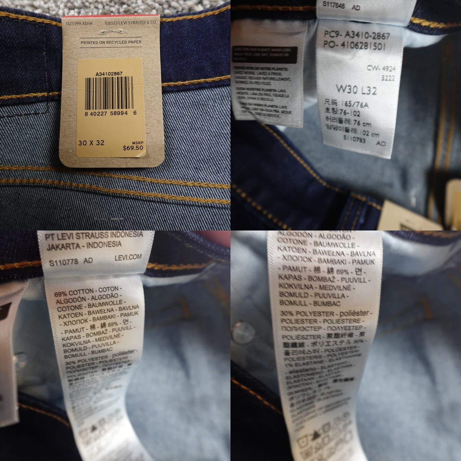 Levi's Levi's Jeans Womens 30 Dark Blue Denim 726 Flare High Rise Stretch Boho Hippie 70s Festival Cowboy Ranch Western Vintage No Size 30" / US 8 / IT 44 - 8 Thumbnail