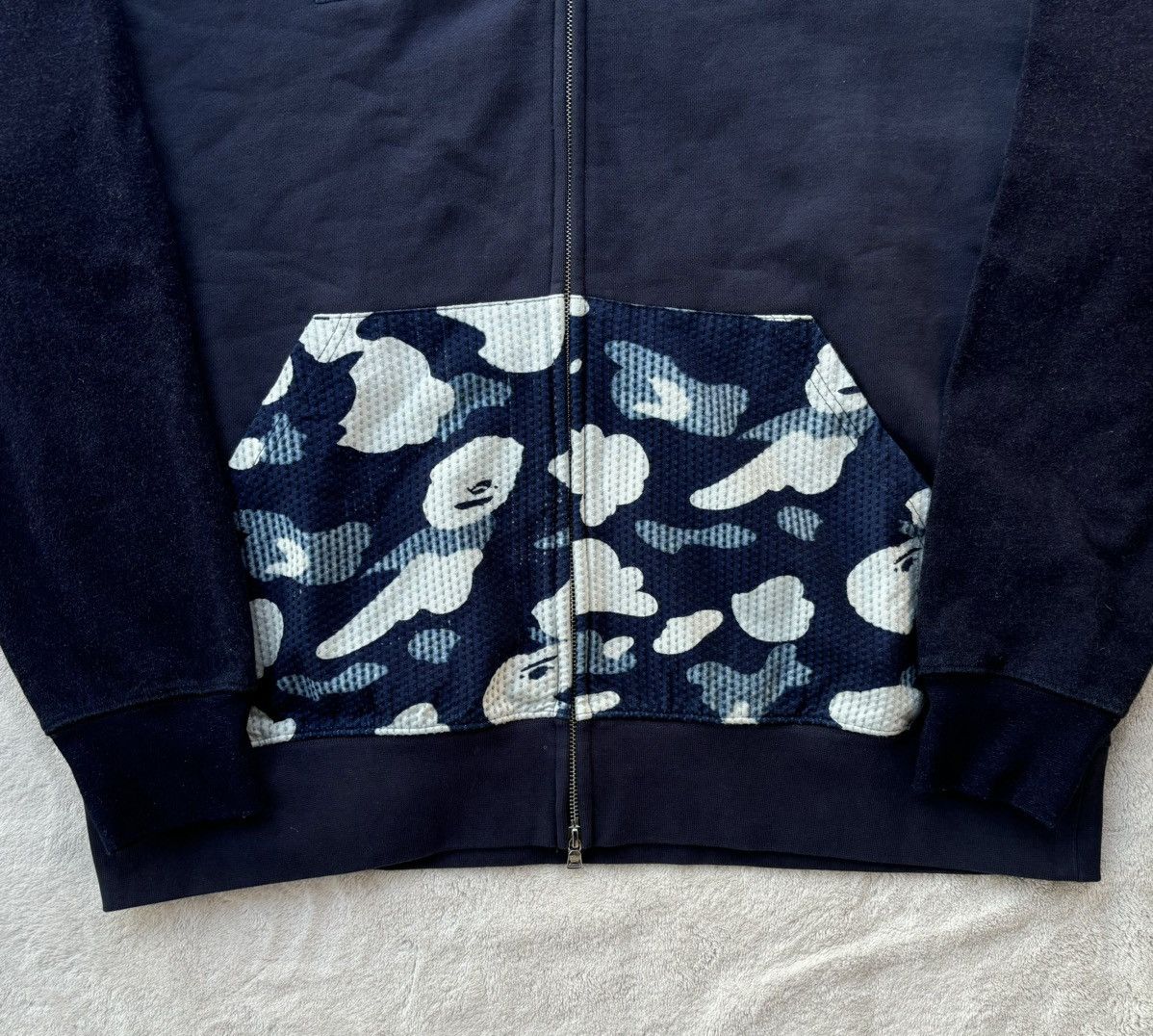 Bape Bape Navy/Blue Sashiko Camo Hoodie - 3XL Size US XXL / EU 58 / 5 - 3 Thumbnail