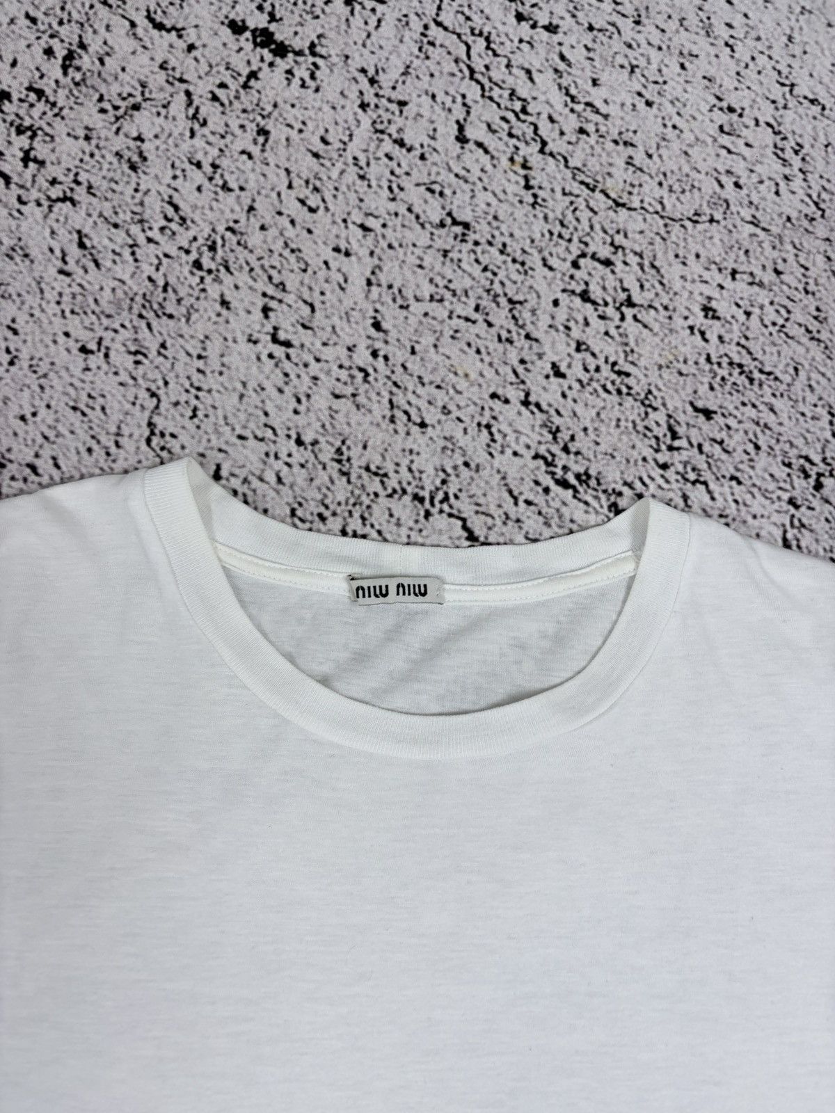 Miu Miu Miu Miu Archival Logo Patch White Tee Shirt size S Size S / US 4 / IT 40 - 4 Thumbnail
