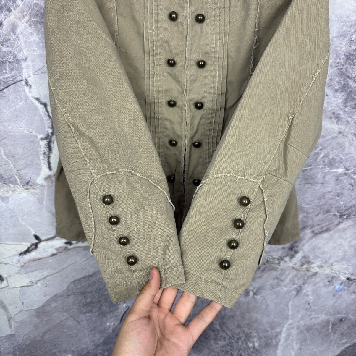 Vintage Vintage Hype Y2k 100% cotton Napoleon Blazer Jacket Size XL / US 12-14 / IT 48-50 - 2 Thumbnail