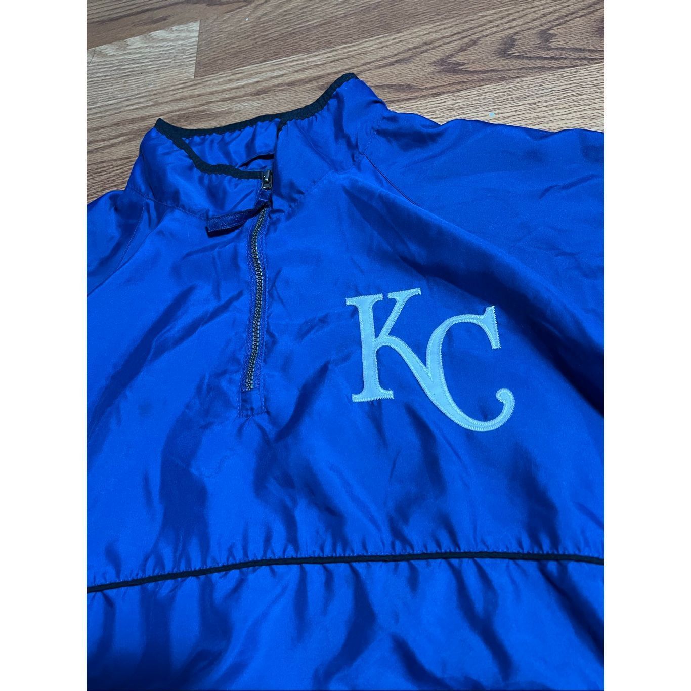 Majestic Vintage Majestic Kansas City Royals Pullover 1/4 Zip Jacket Size US XL / EU 56 / 4 - 2 Thumbnail