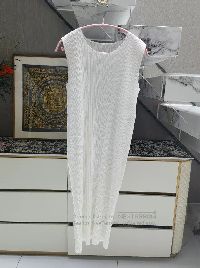 Issey Miyake Issey Miyake Pure White Dress Size L / US 10 / IT 46 - 1 Thumbnail
