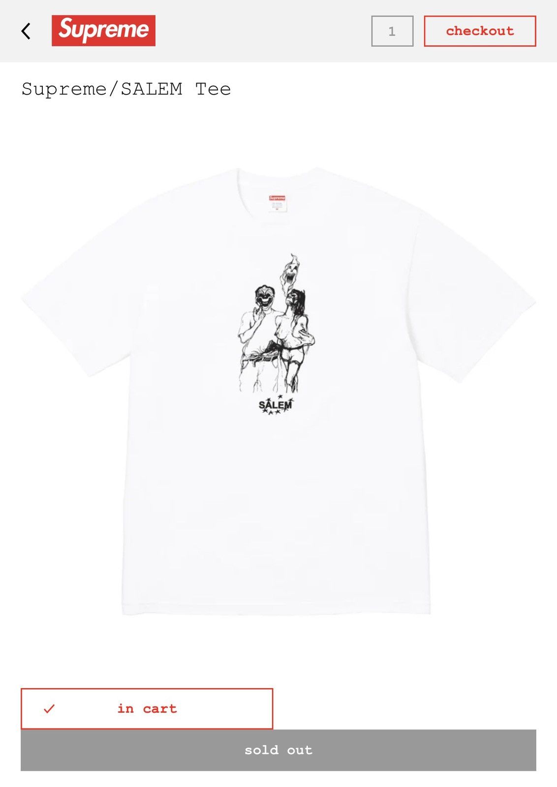 S4LEM × Supreme Supreme x Salem Tee Size US L / EU 52-54 / 3 - 1 Thumbnail