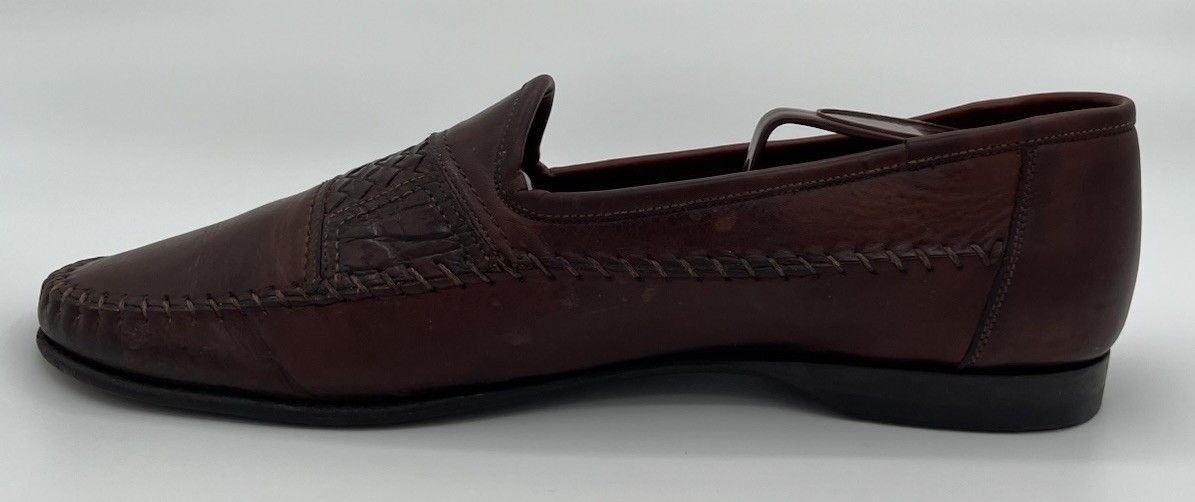 Santoni Santoni Italy Handwoven Brown Leather Penny Loafers Size 9D Size US 9 / EU 42 - 3 Thumbnail