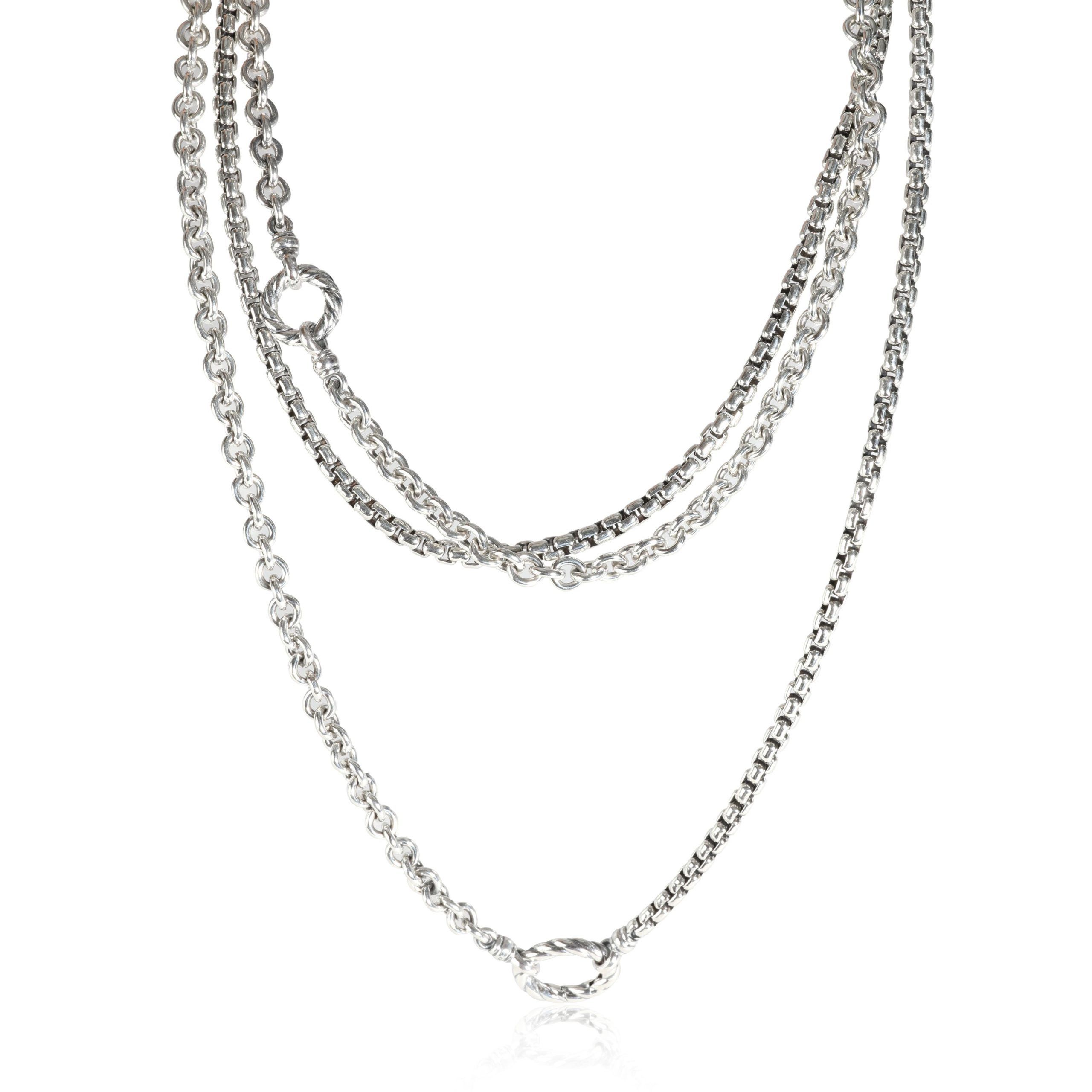 image of David Yurman 4 Rows Necklace In Sterling Silver, Women's