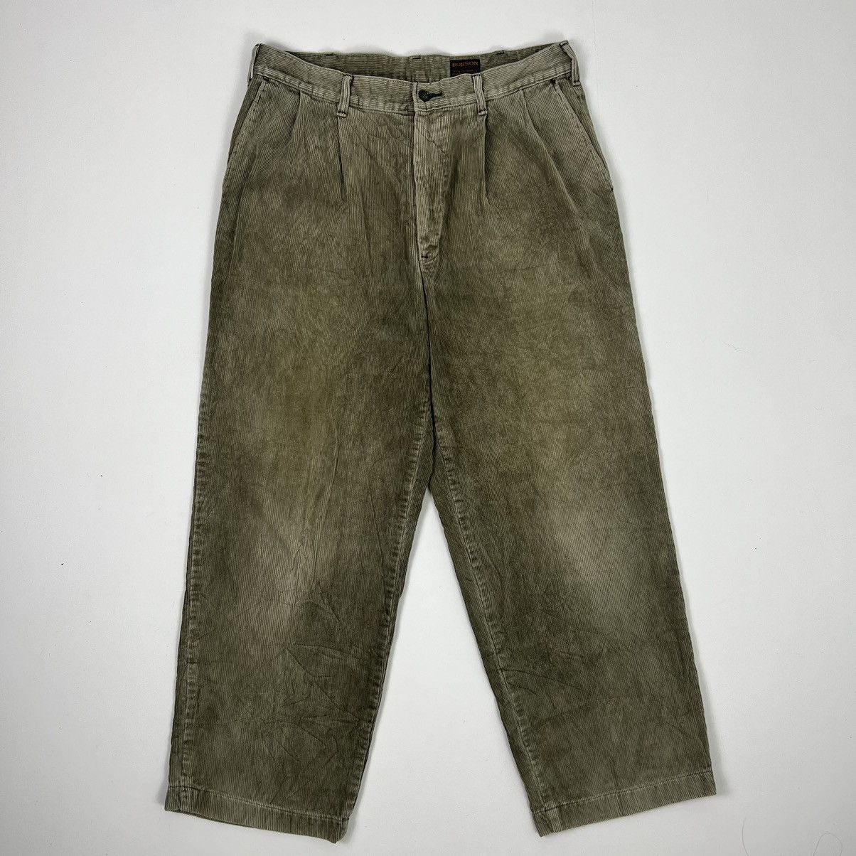 image of Corduroi Club Vintage Bobson Casual Pants Corduroi Faded Green Trousers, Men's (Size 30)