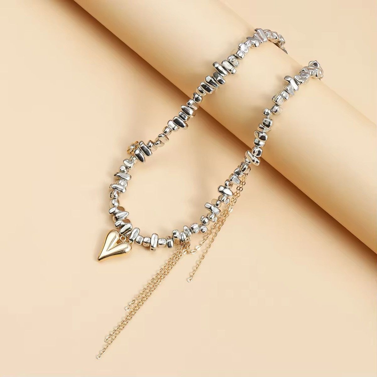 Jewelry Love Fringe Pendant Irregular Beaded Necklace Size ONE SIZE - 5 Thumbnail