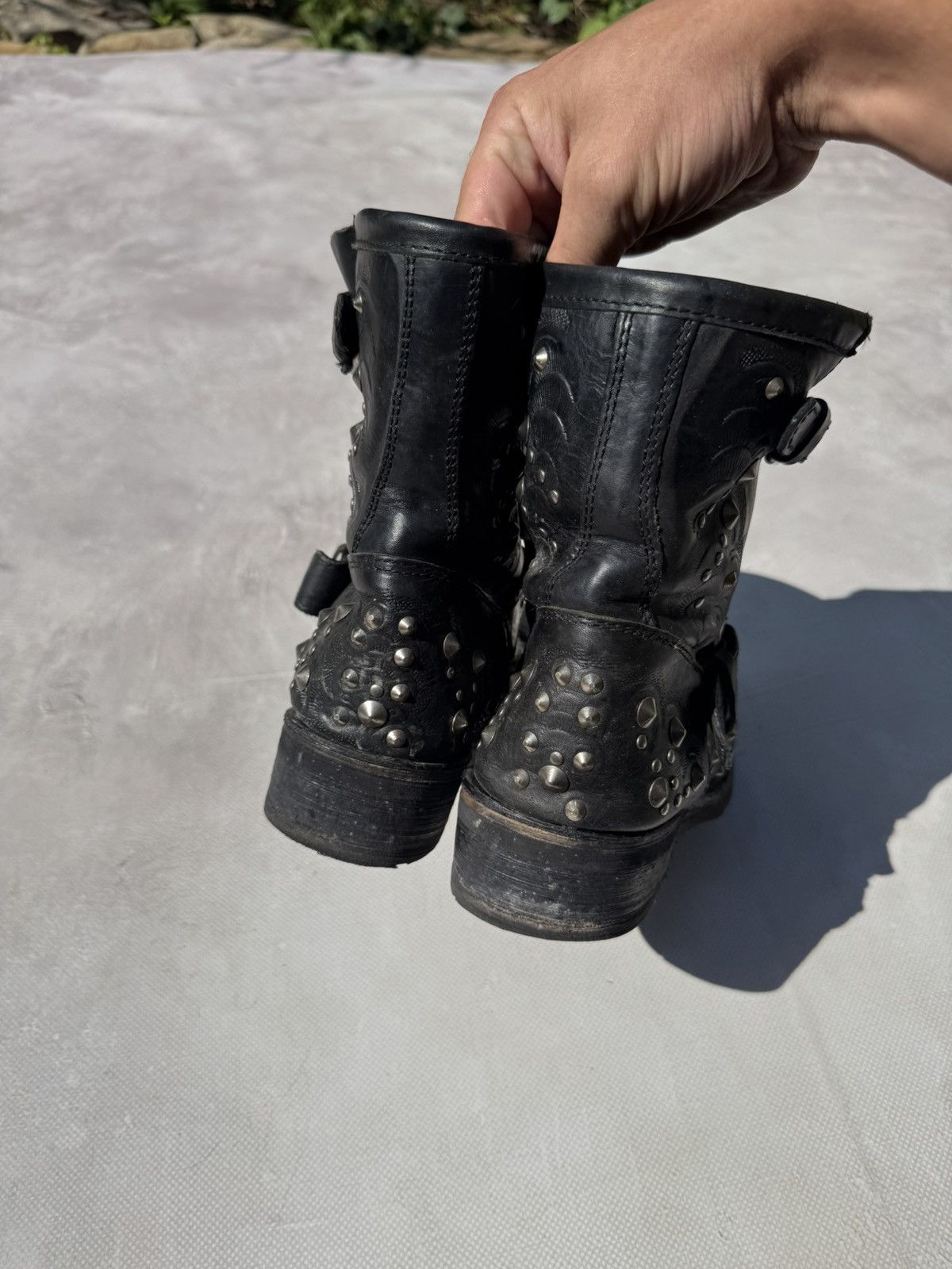ASH Vintage Ash Studded Black Leather Biker Boot Size US 7 / IT 37 - 11 Thumbnail