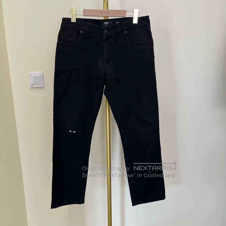 Fendi Fendi Black casual small eye bat embroidery logo jeans Size US 33 - 1 Thumbnail