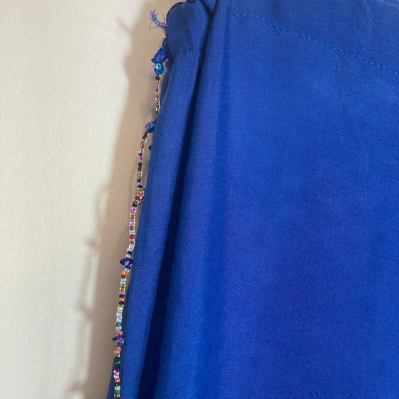 Other Pareos etc Royal Blue Beach High Rise Wide Leg Beaded Pants Size 34" / US 12 / IT 48 - 3 Thumbnail