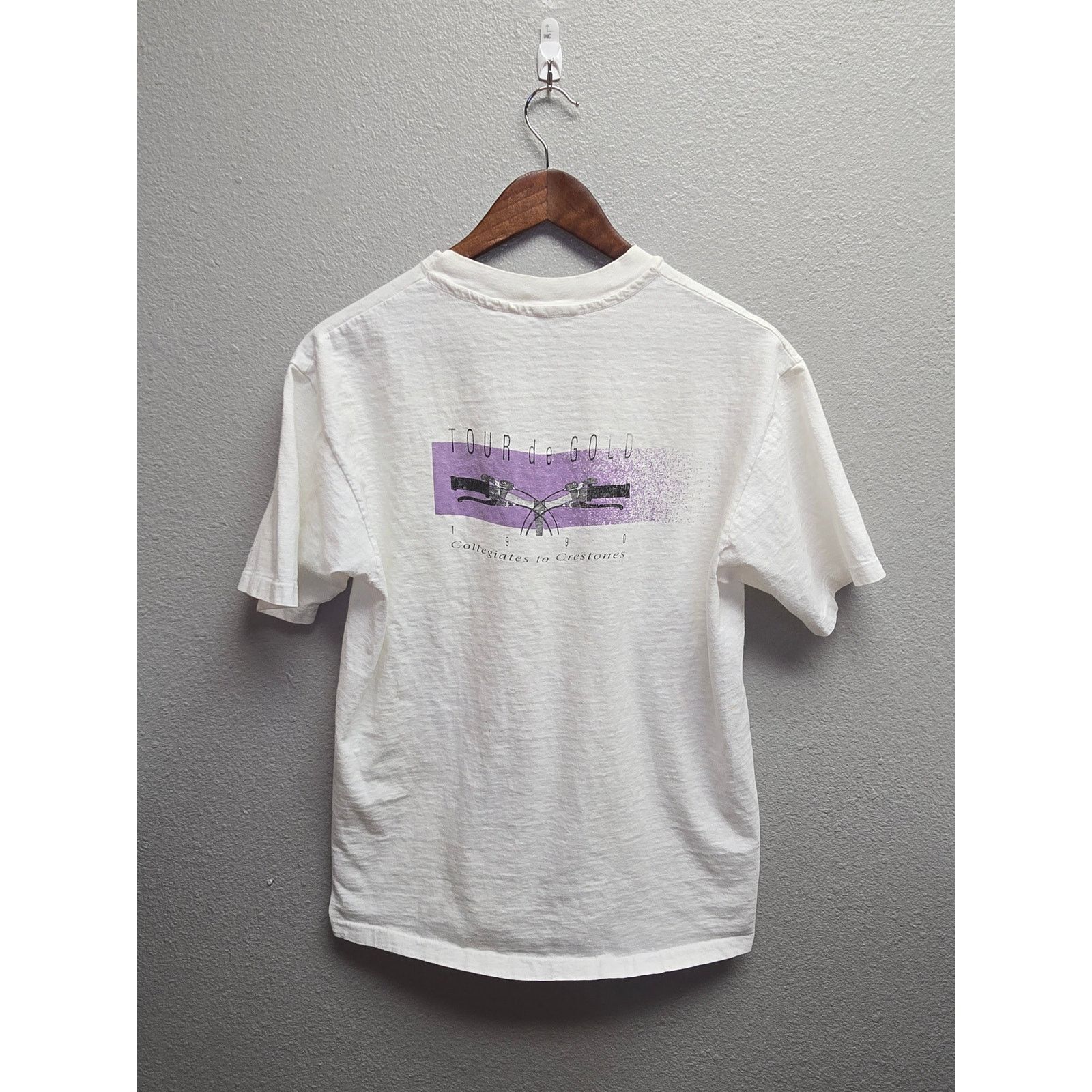 Vintage Cycling Shirt 90s Tour de Gold Collegiate to Crestone Size US L / EU 52-54 / 3 - 1 Thumbnail