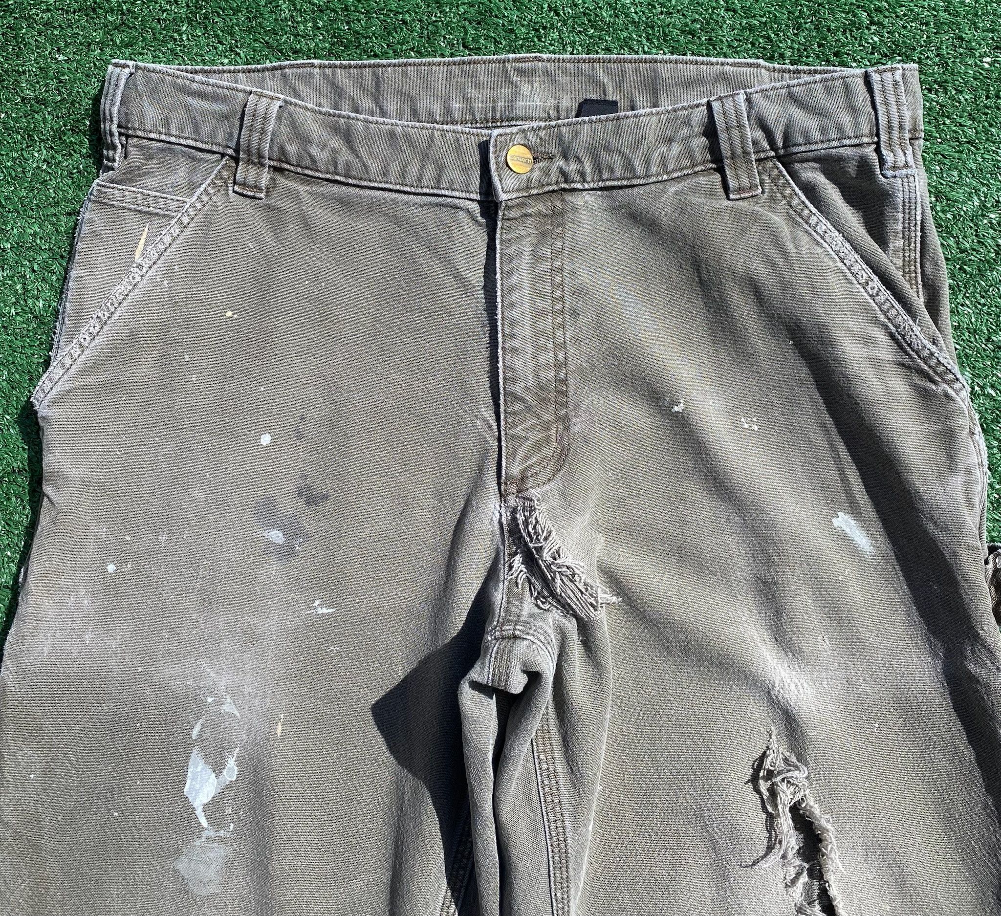 Carhartt Carhartt Relaxed Carpenter Heavily Distressed Pants 35x30 Size US 35 - 2 Thumbnail