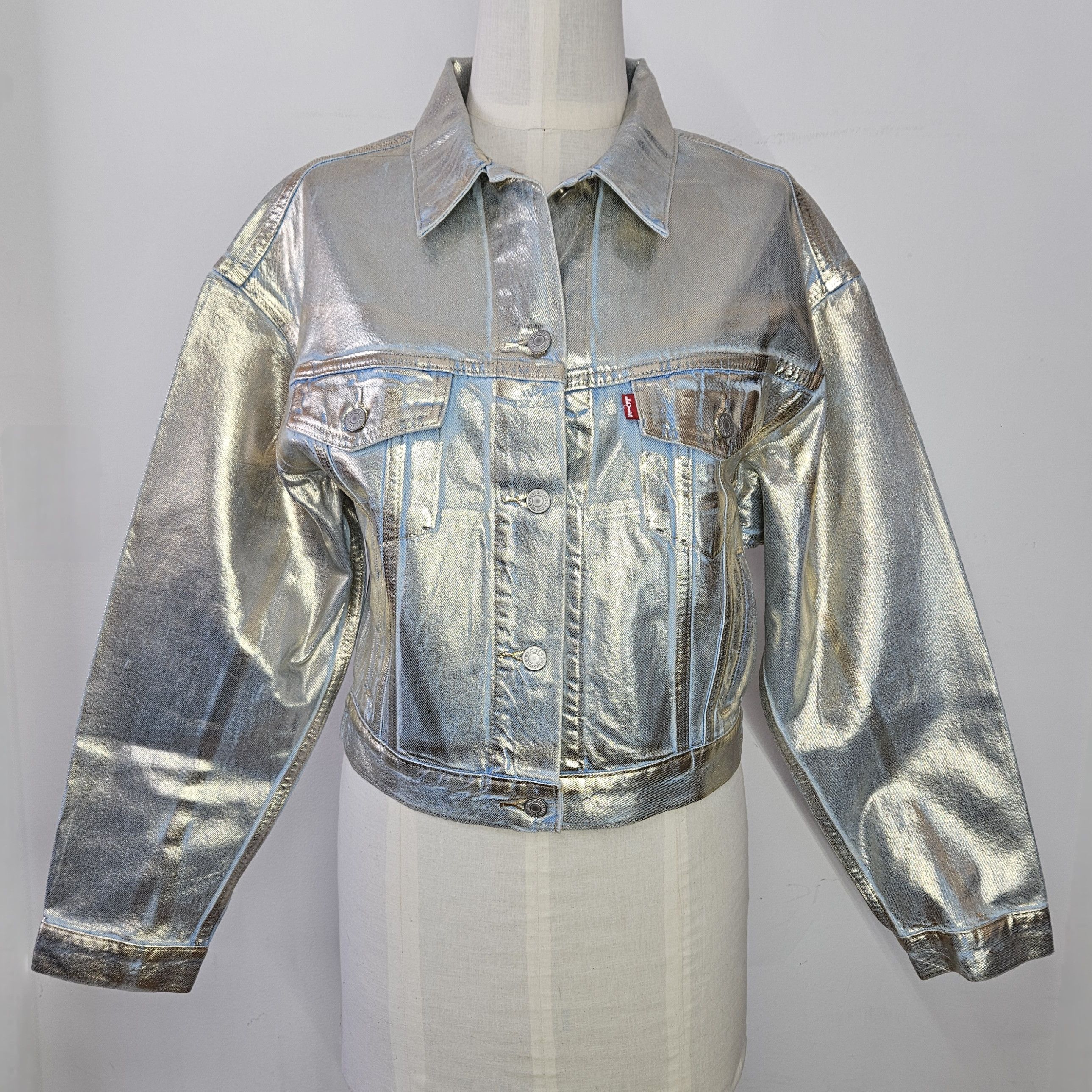 Levi's Levis Size L NEW Jean Jacket Premium Gold Painted Denim Size L / US 10 / IT 46 - 3 Thumbnail